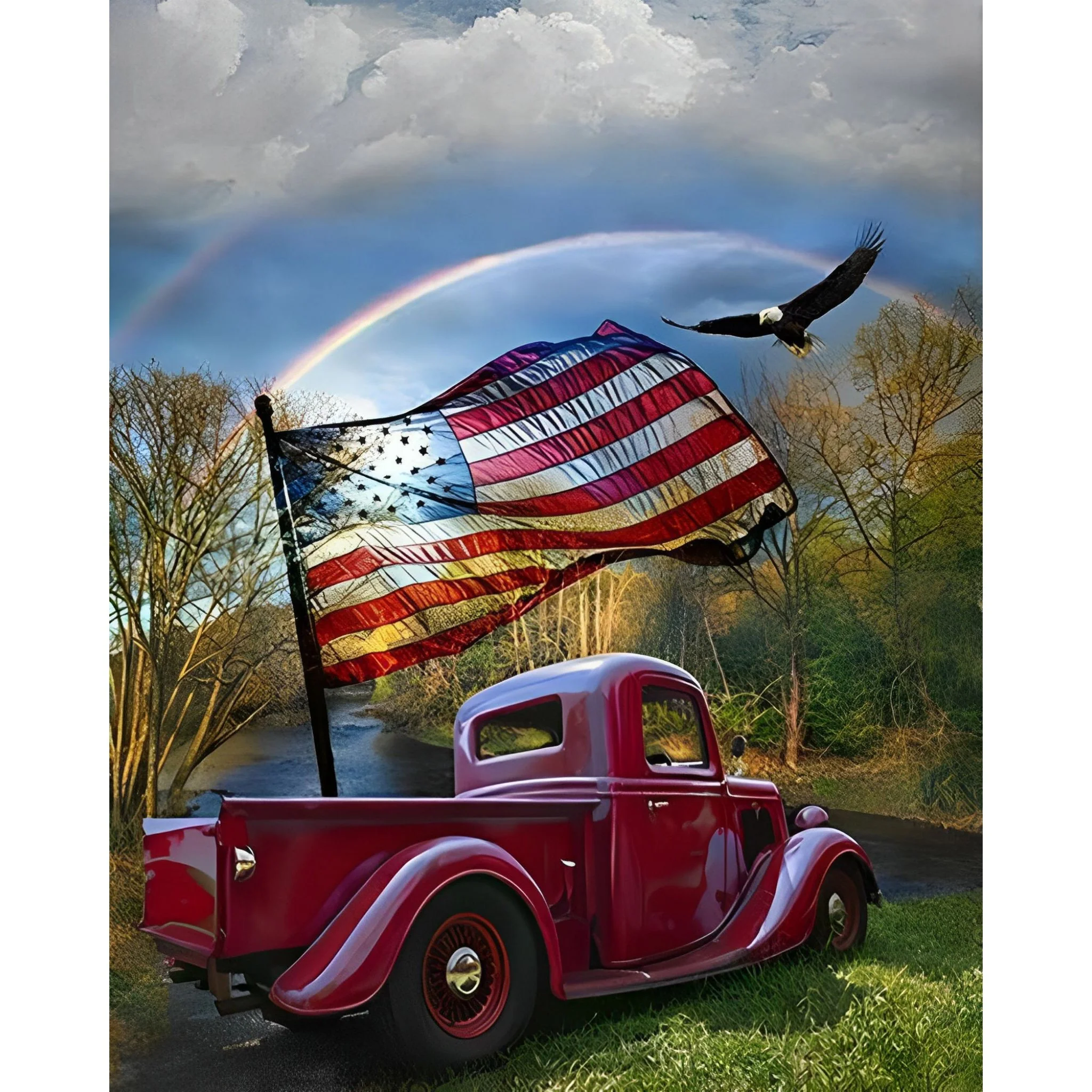 America Flag Car | Diamond Painting - Image 2