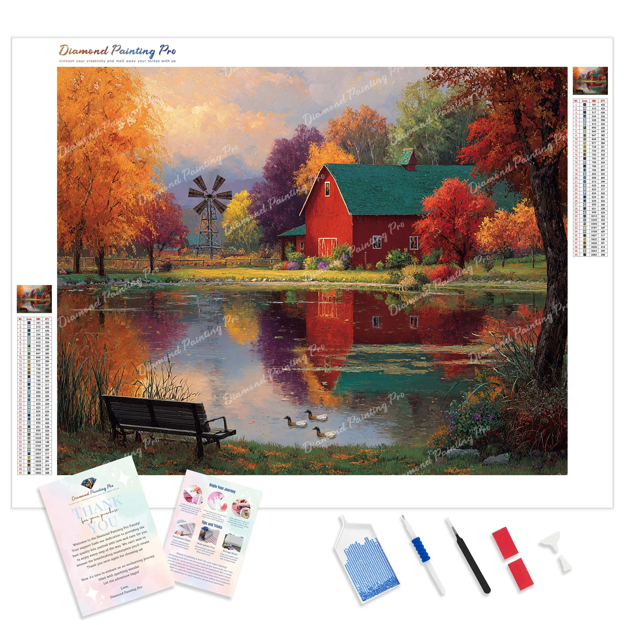 Autumn by the Pond | Diamond Painting