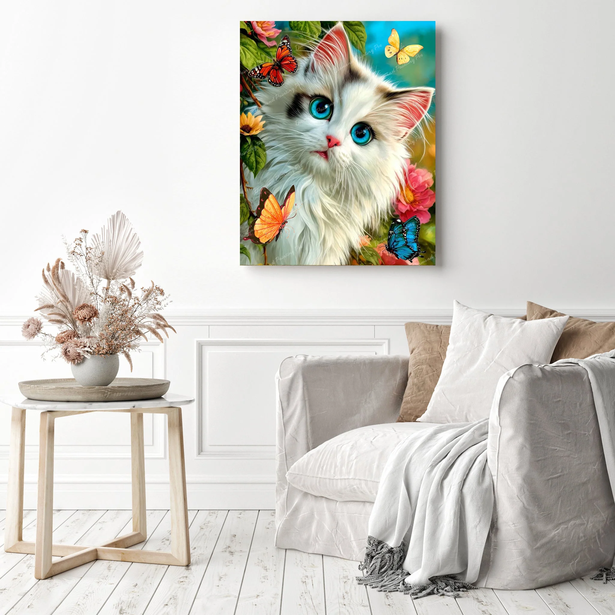 Azure Kitty Gazes | Diamond Painting - Image 3