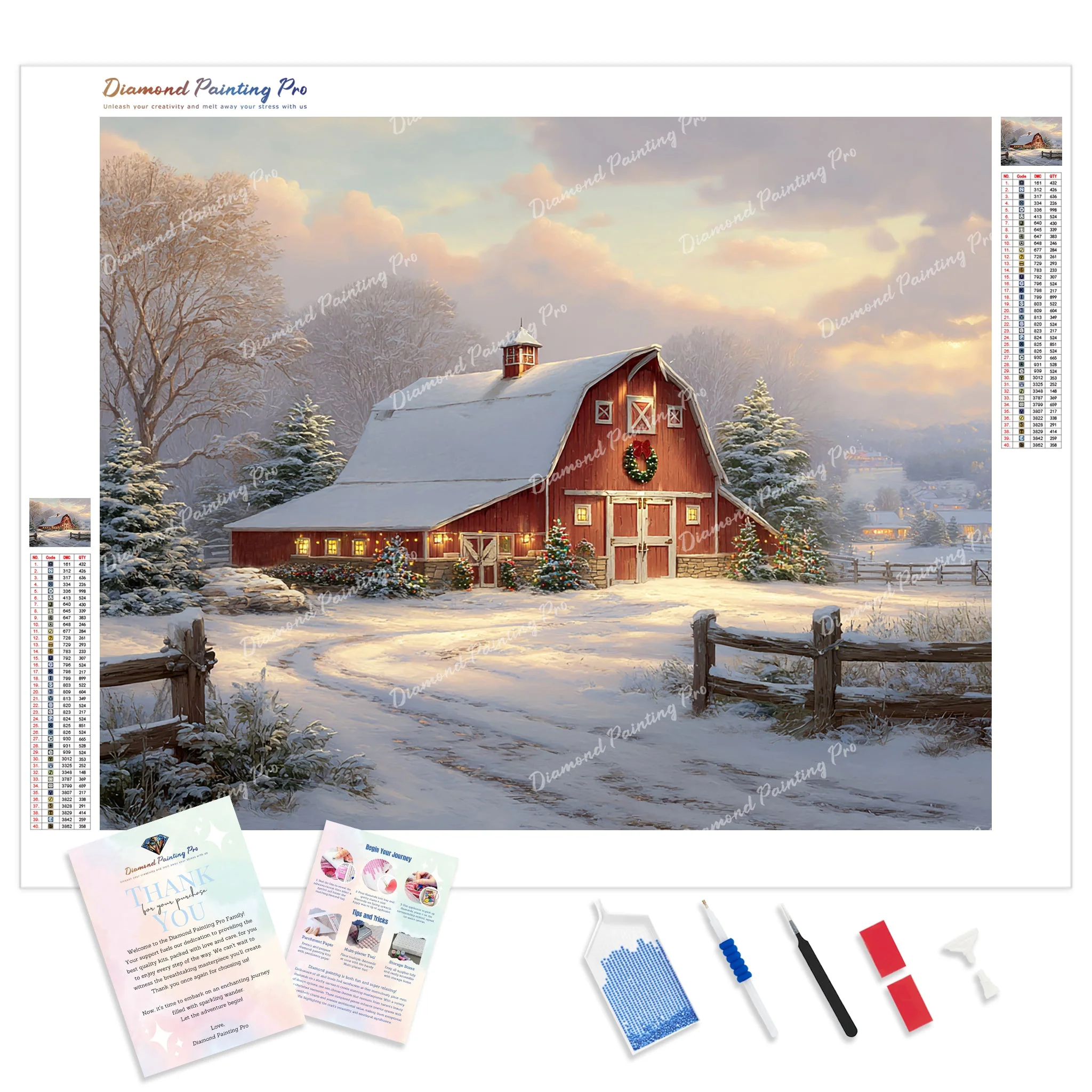 Barn Lights at Dusk | Diamond Painting