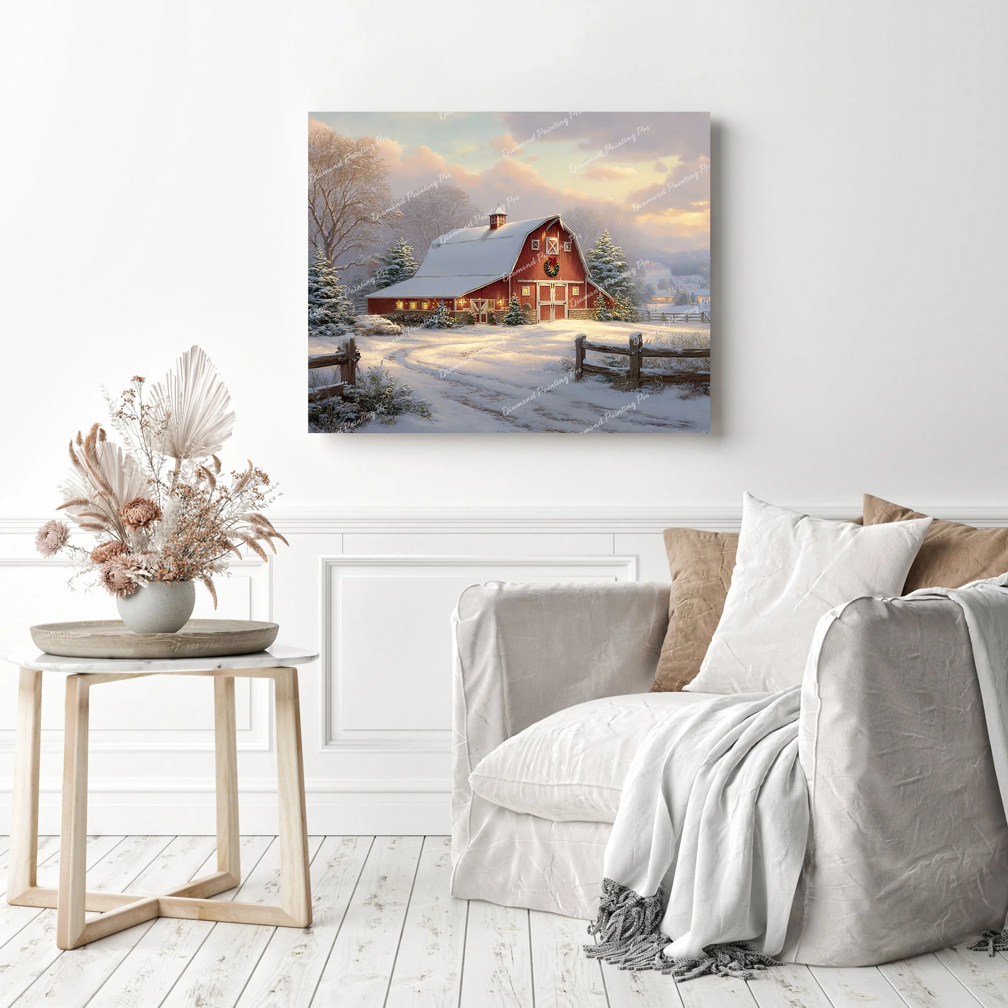 Barn Lights at Dusk | Diamond Painting - Image 3