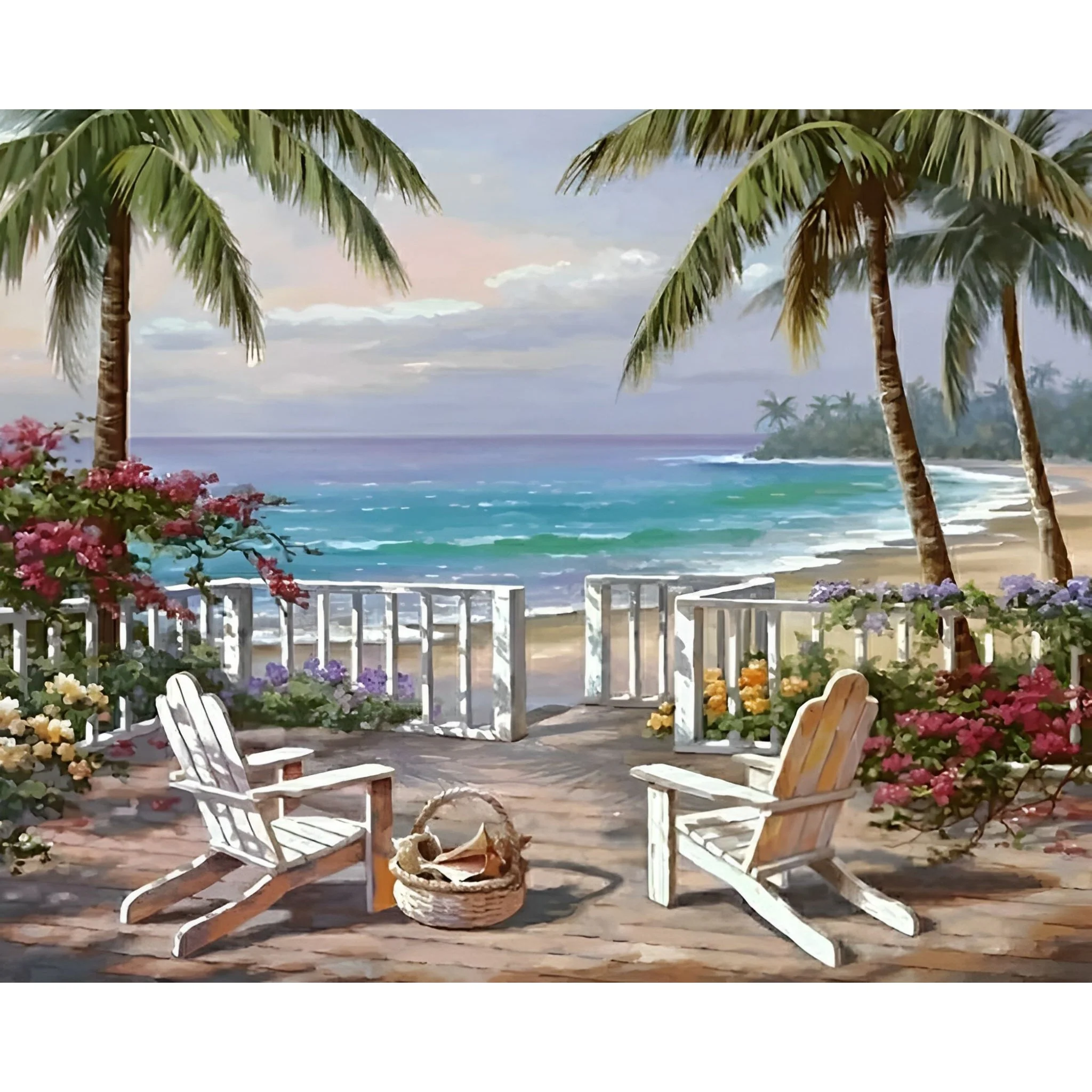 Beach Chair with Coastal View | Diamond Painting - Image 2