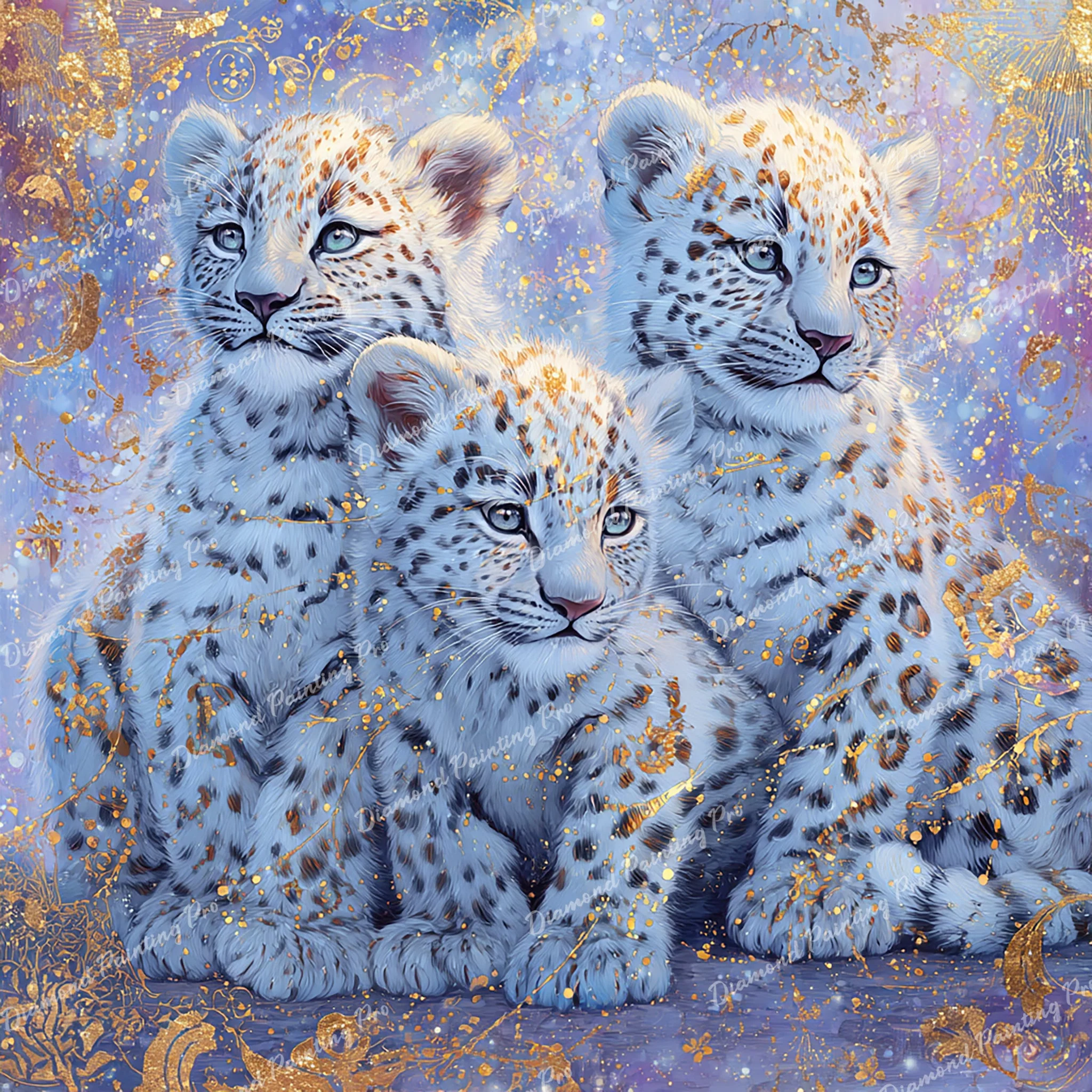 Celestial Snow Leopards | Diamond Painting - Image 2