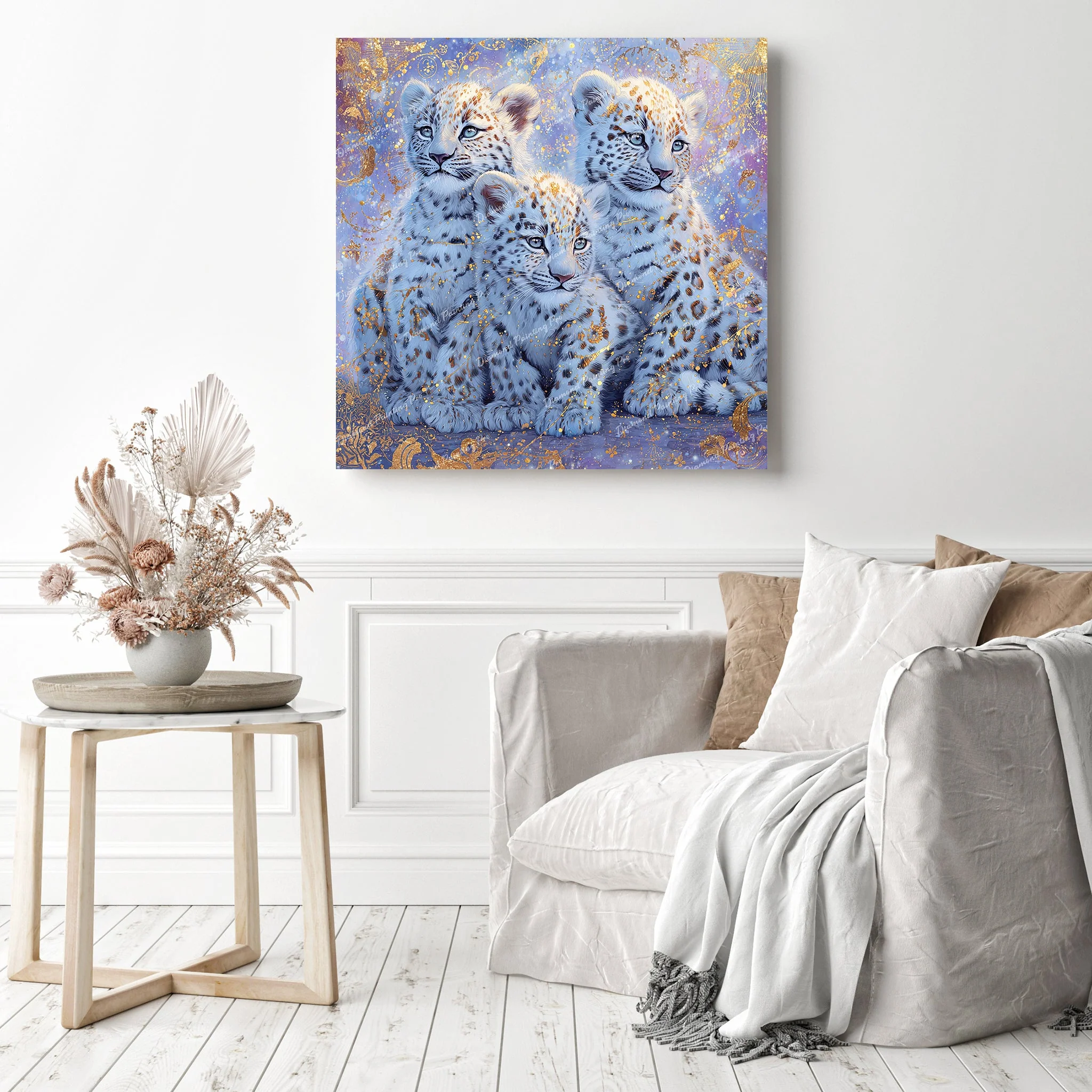 Celestial Snow Leopards | Diamond Painting - Image 3