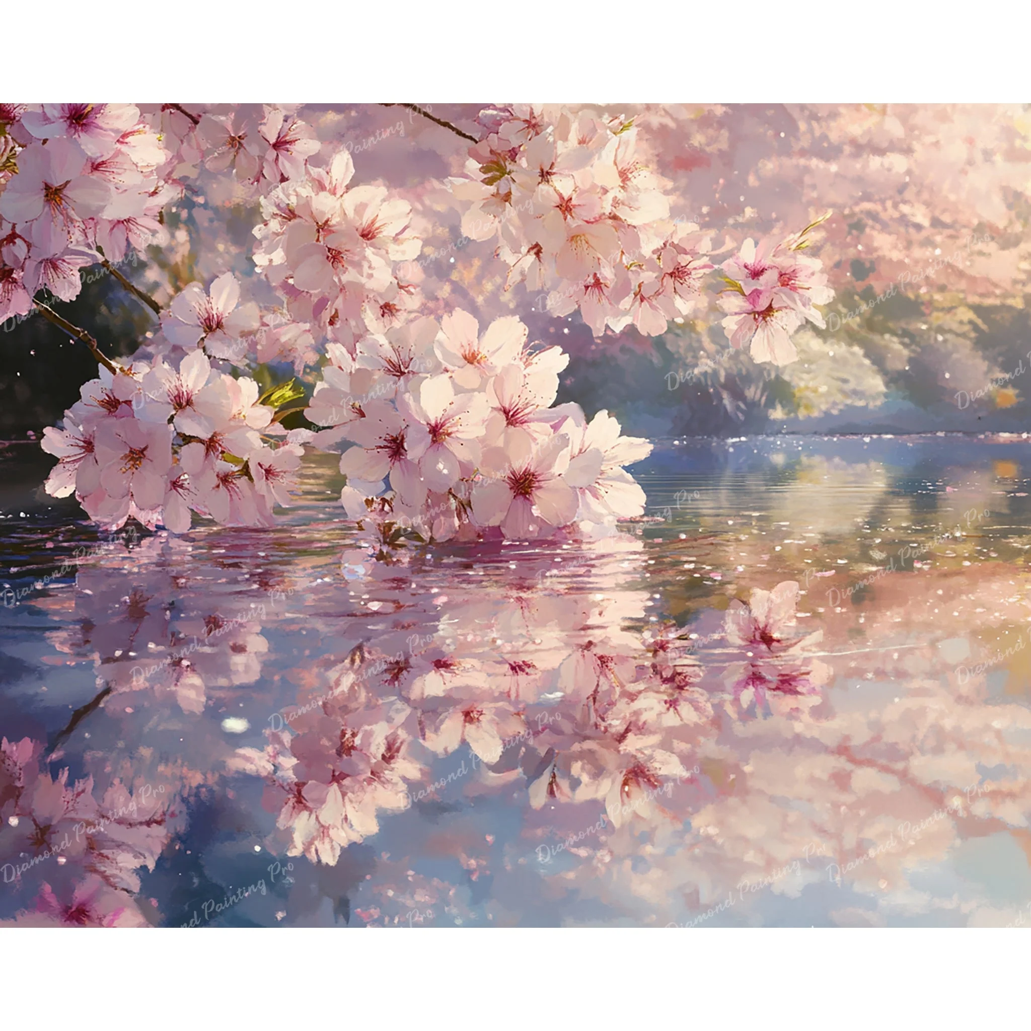 Cherry Blossom Reflections | Diamond Painting - Image 2