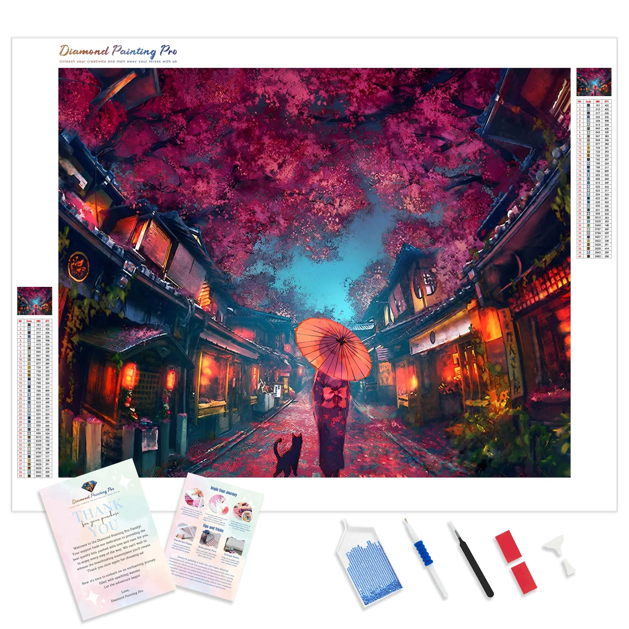Cherry Blossoms Town | Diamond Painting