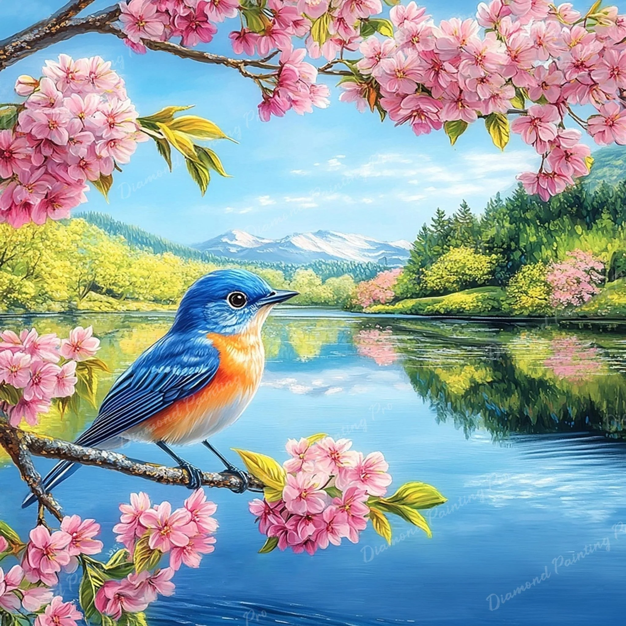 Cherry Lake Birdie | Diamond Painting - Image 2