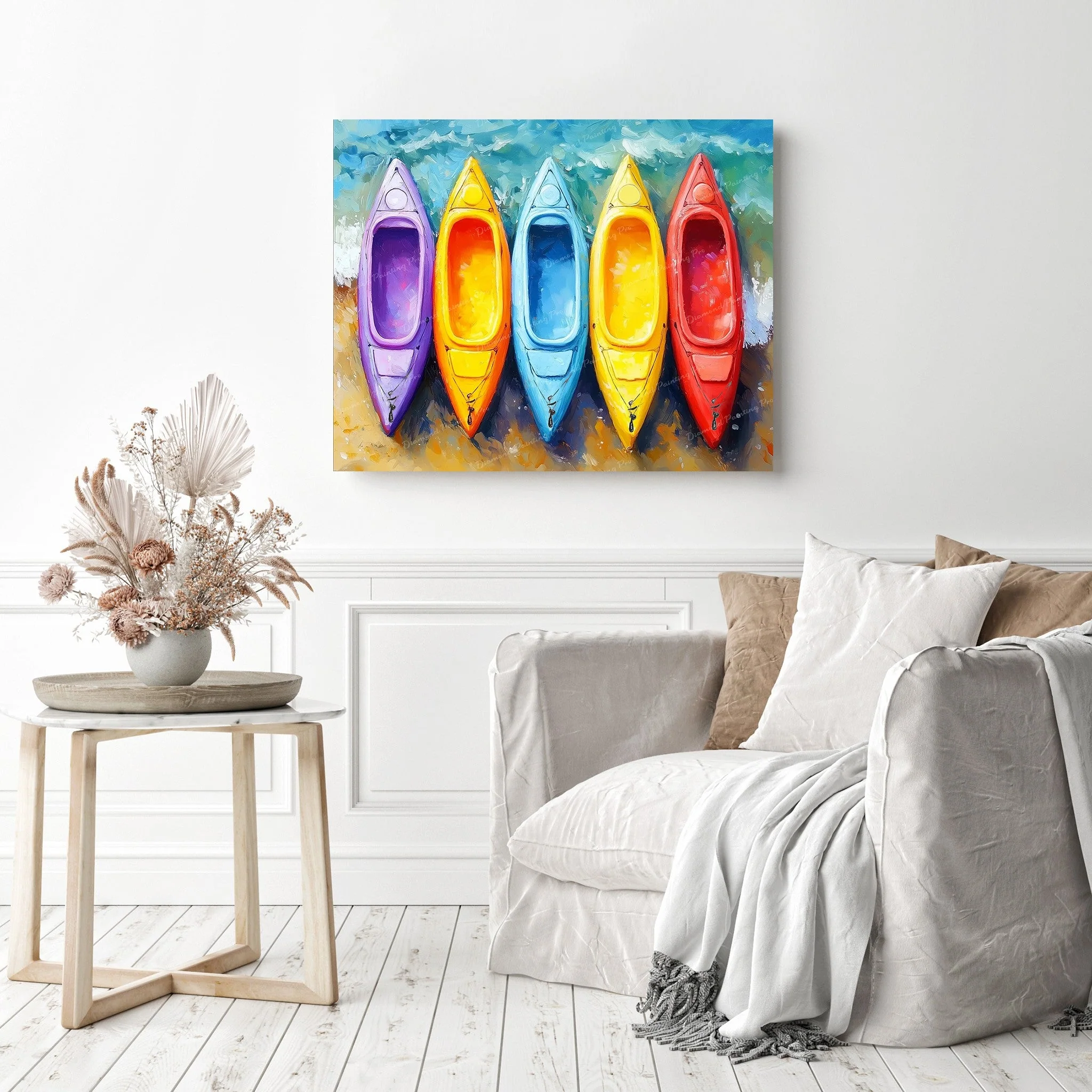 Colorful Kayaks | Diamond Painting - Image 3