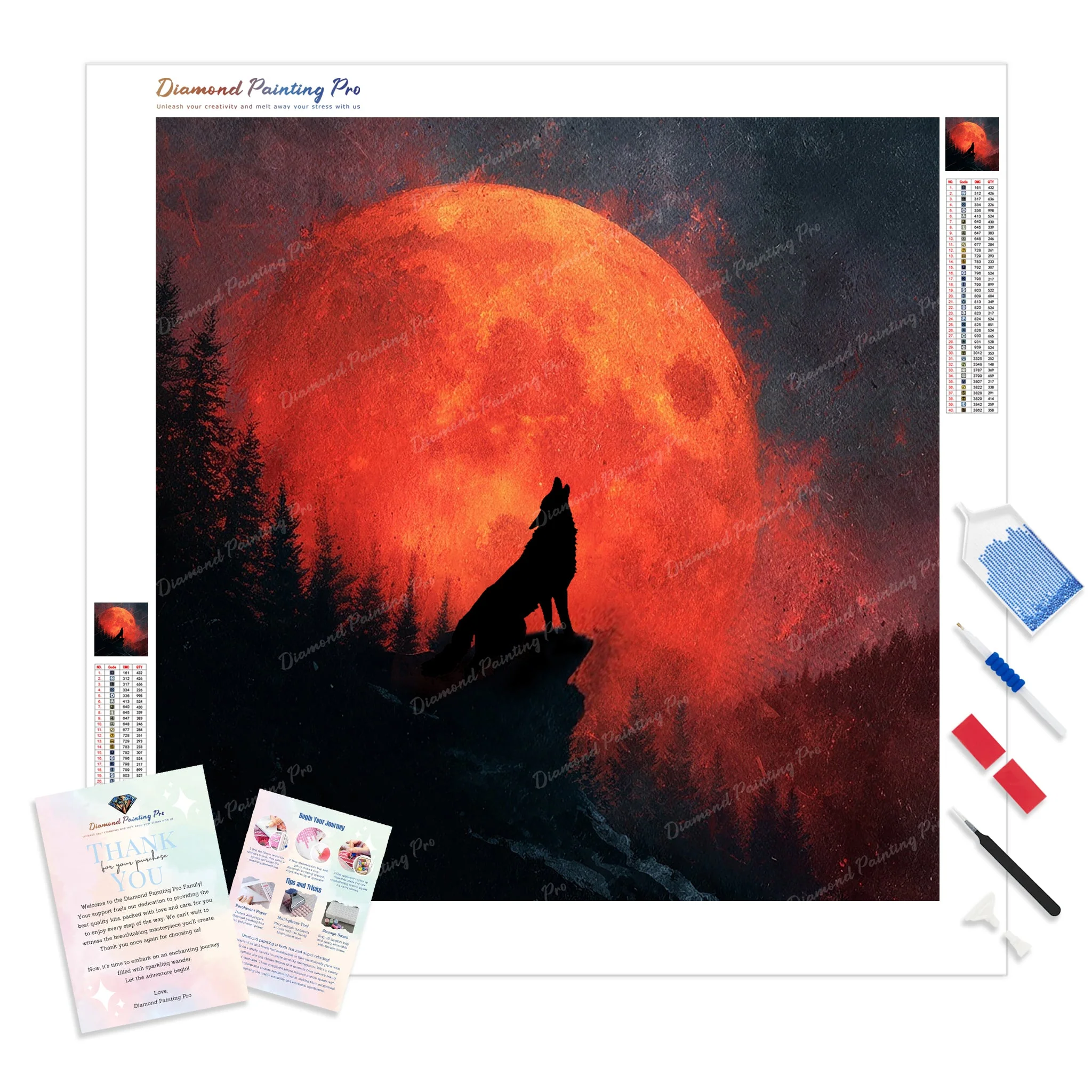 Crimson Howl | Diamond Painting