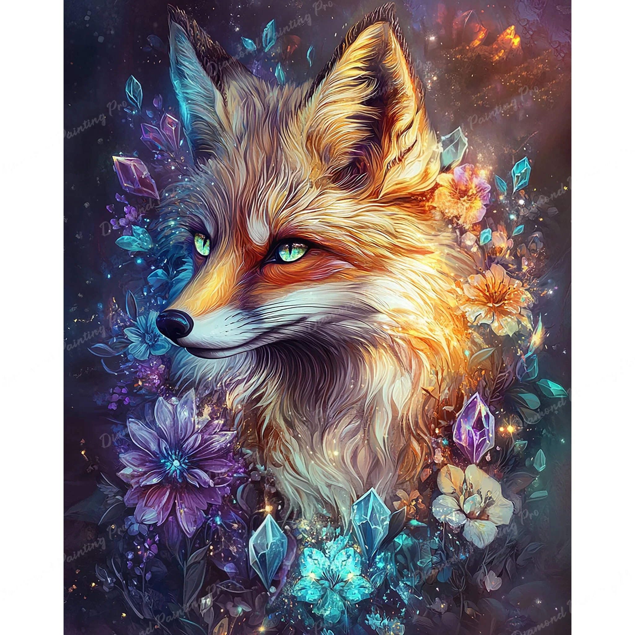 Crystal Bloom Fox | Diamond Painting - Image 2