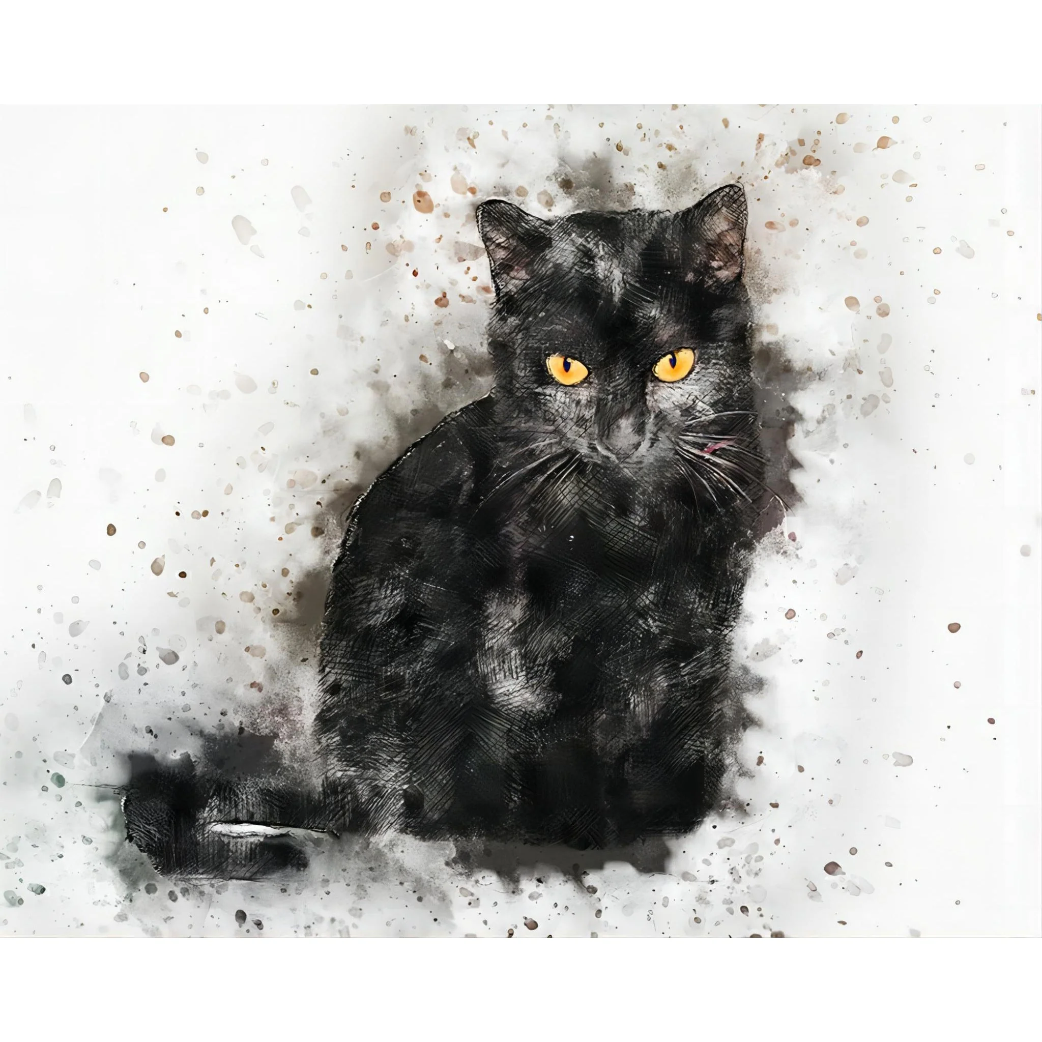 Abstract Black Cat | Diamond Painting - Image 2