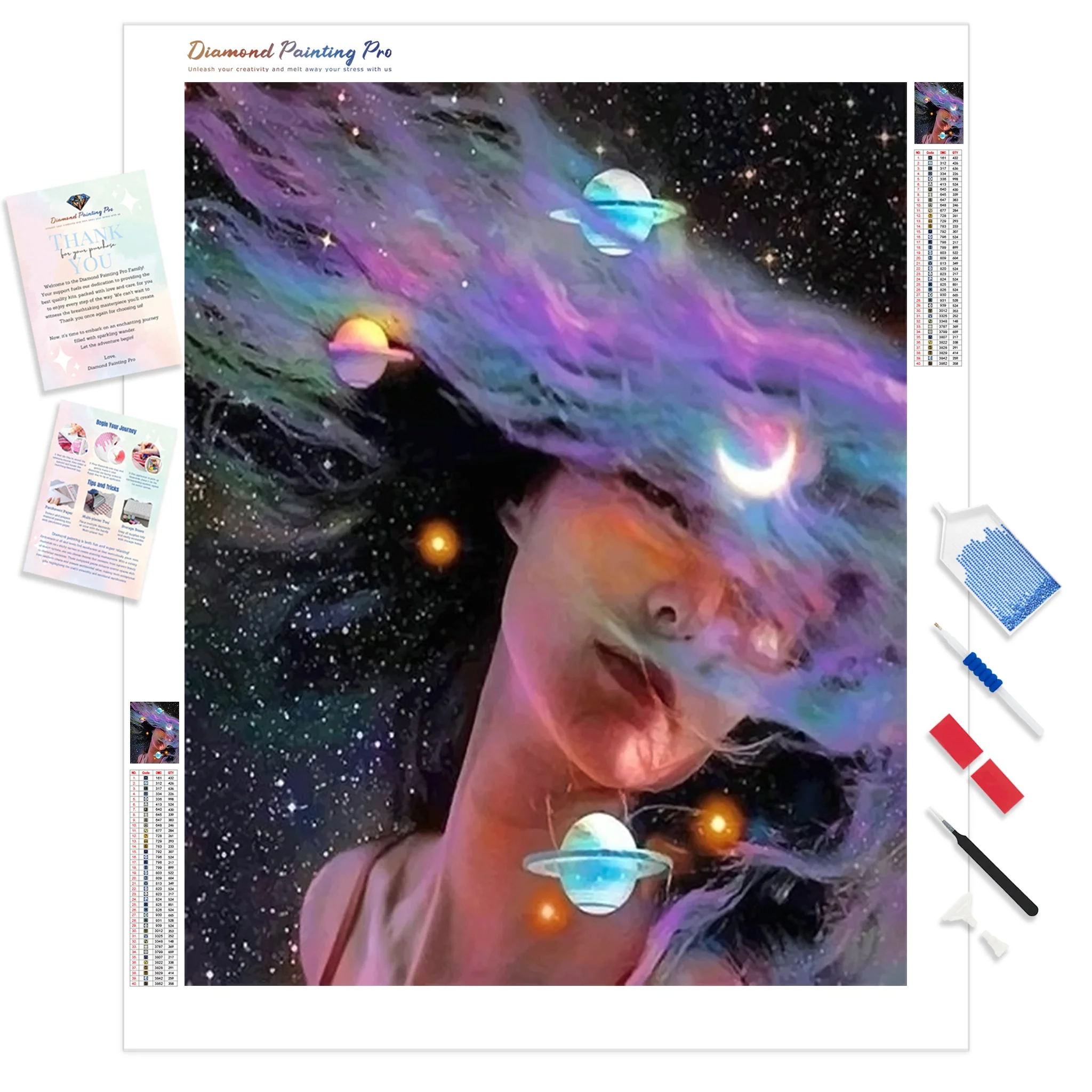 Colorful Space Girl | Diamond Painting