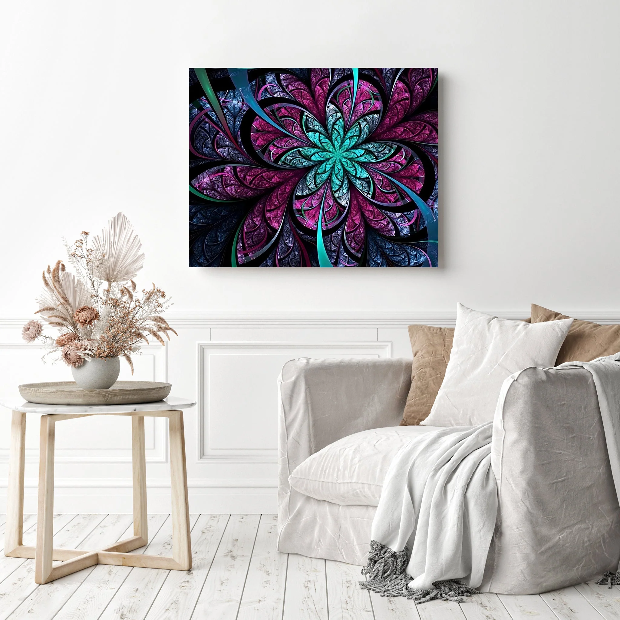 Dark Purple and Blue Fractal Flower | Diamond Painting - Image 3