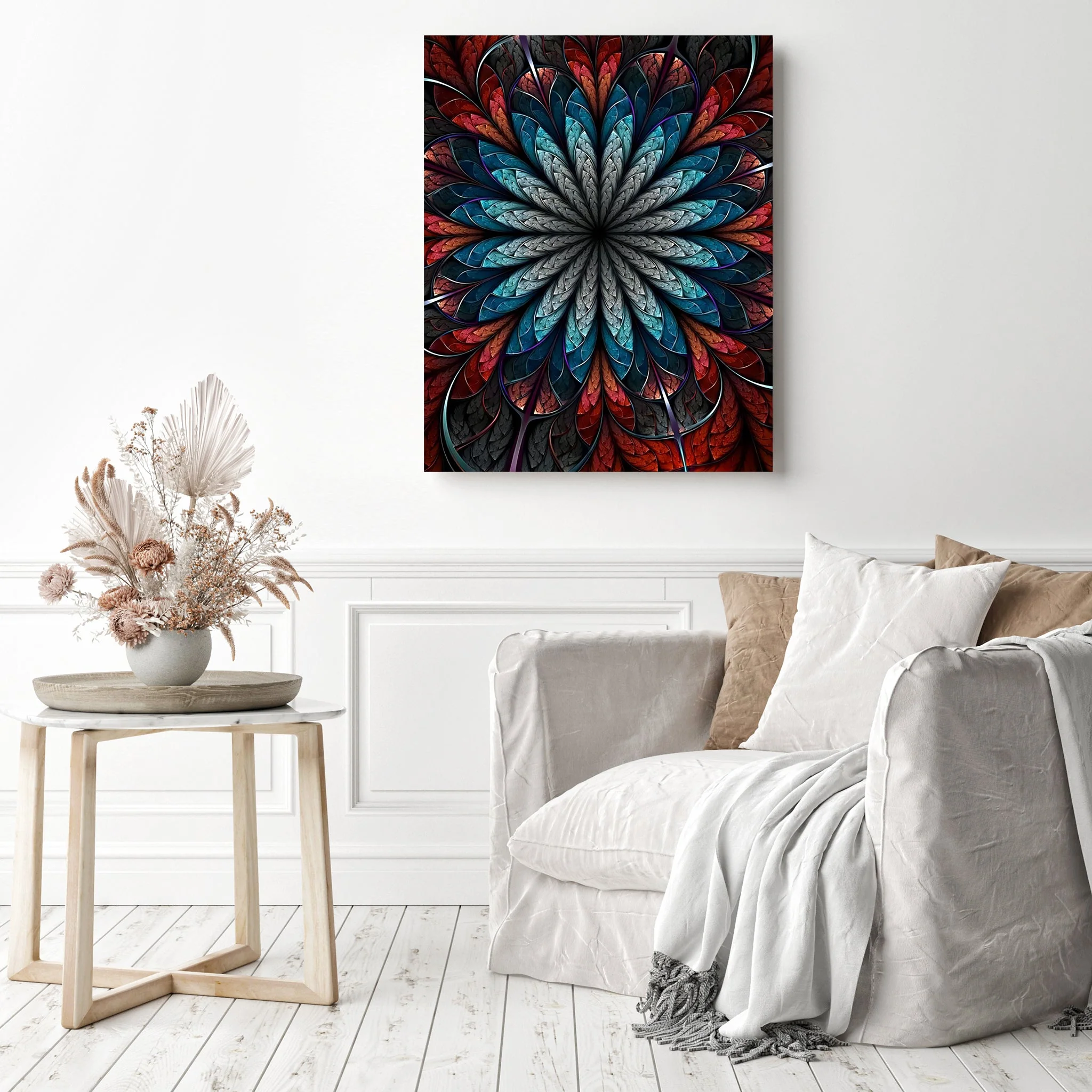 Red Shade Fractal Flower | Diamond Painting - Image 3