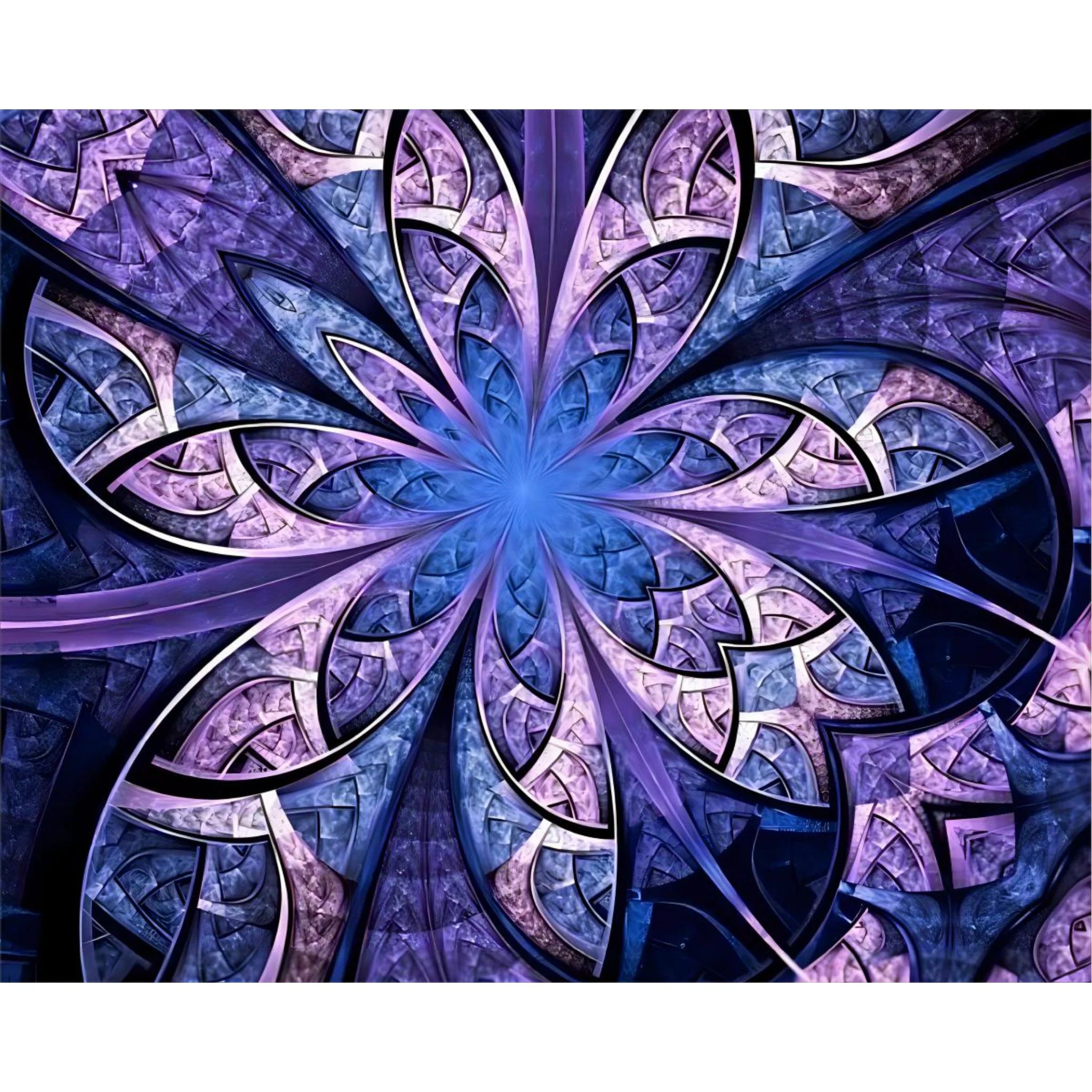 Violet Fractal Flower | Diamond Painting - Image 2
