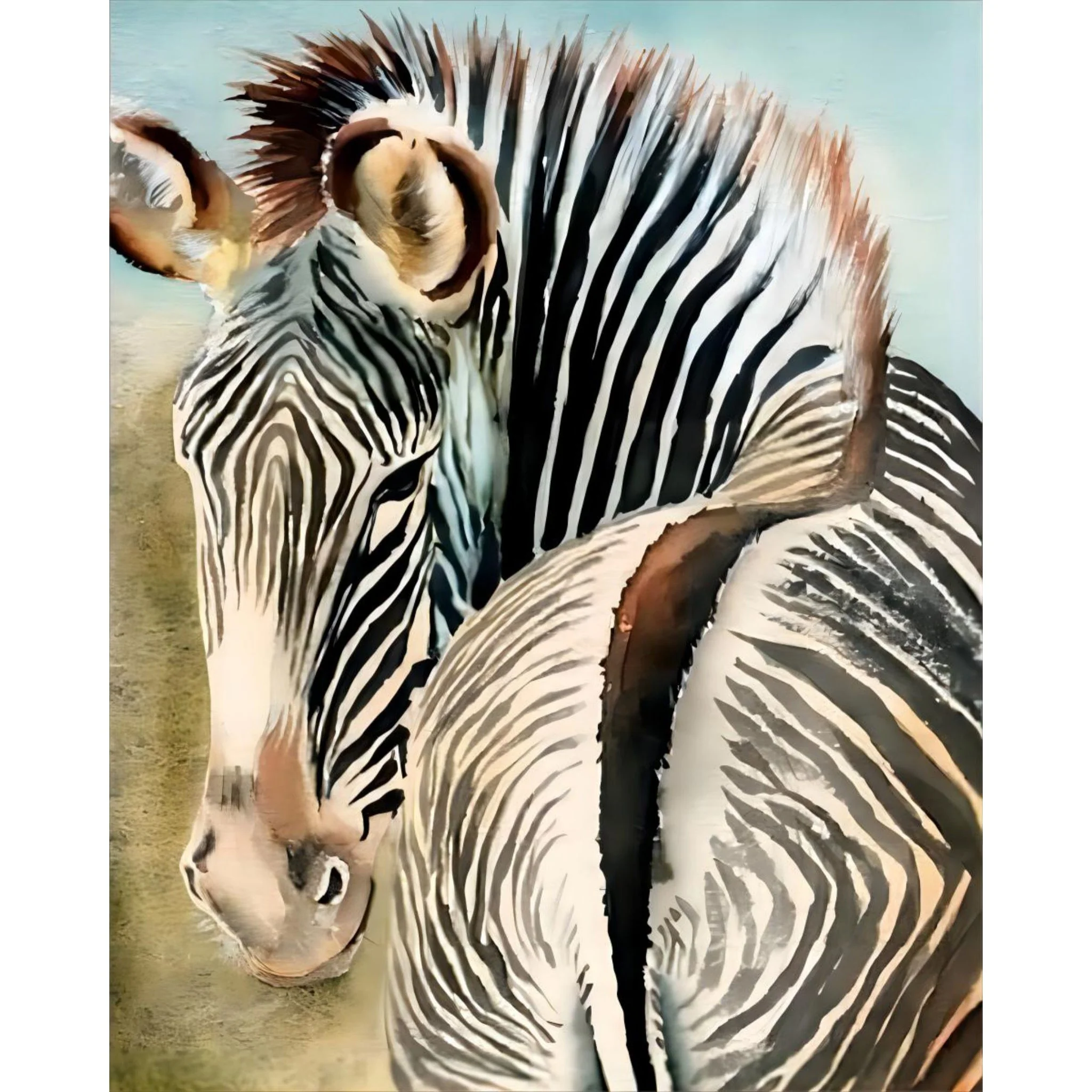 Zebra Looking Back | Diamond Painting - Image 2