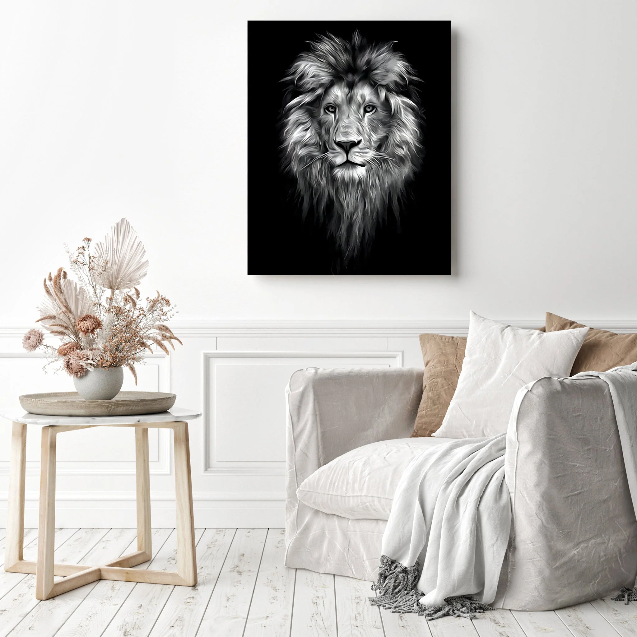 Black and White Lion Face | Diamond Painting - Image 3