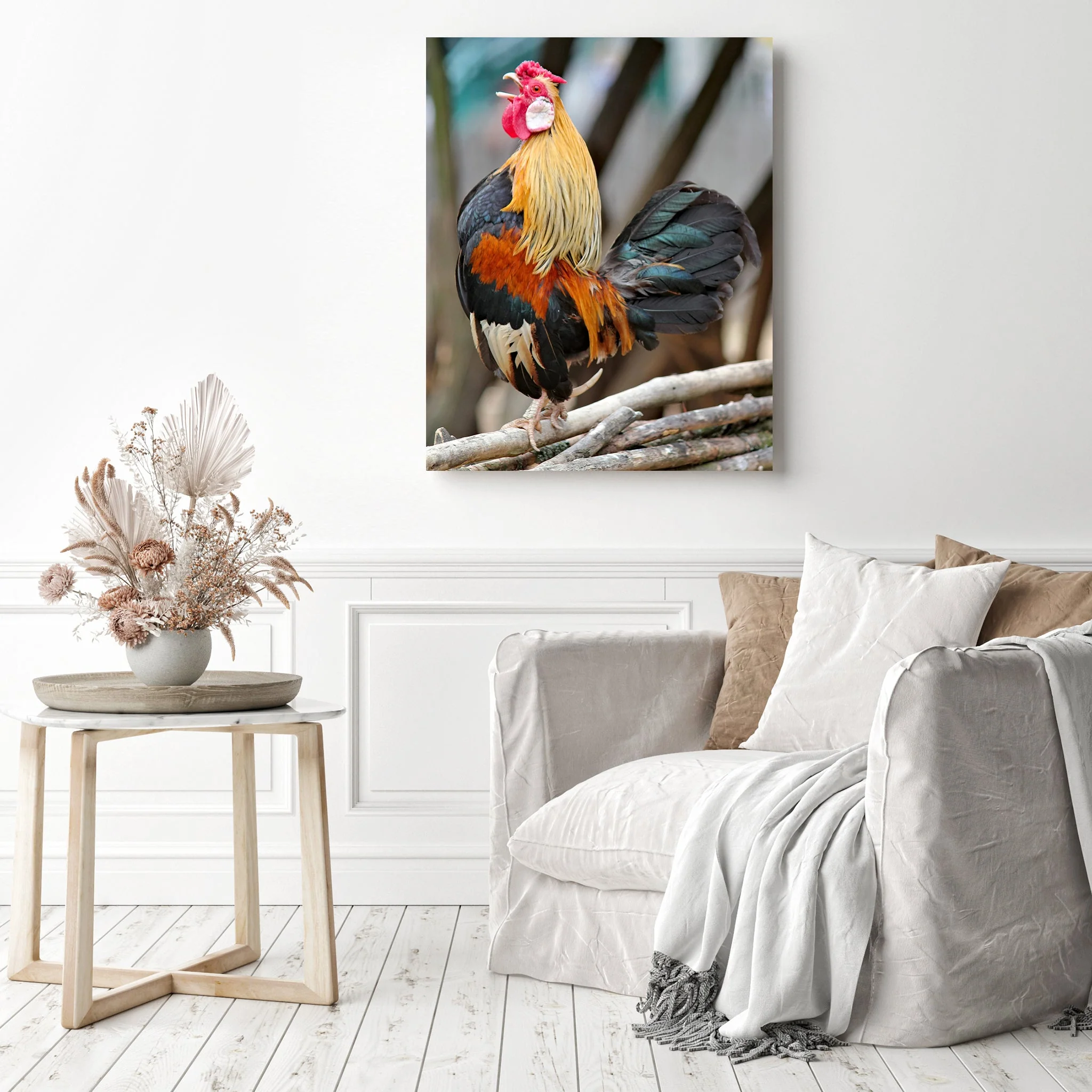 Brown and black rooster | Diamond Painting - Image 3