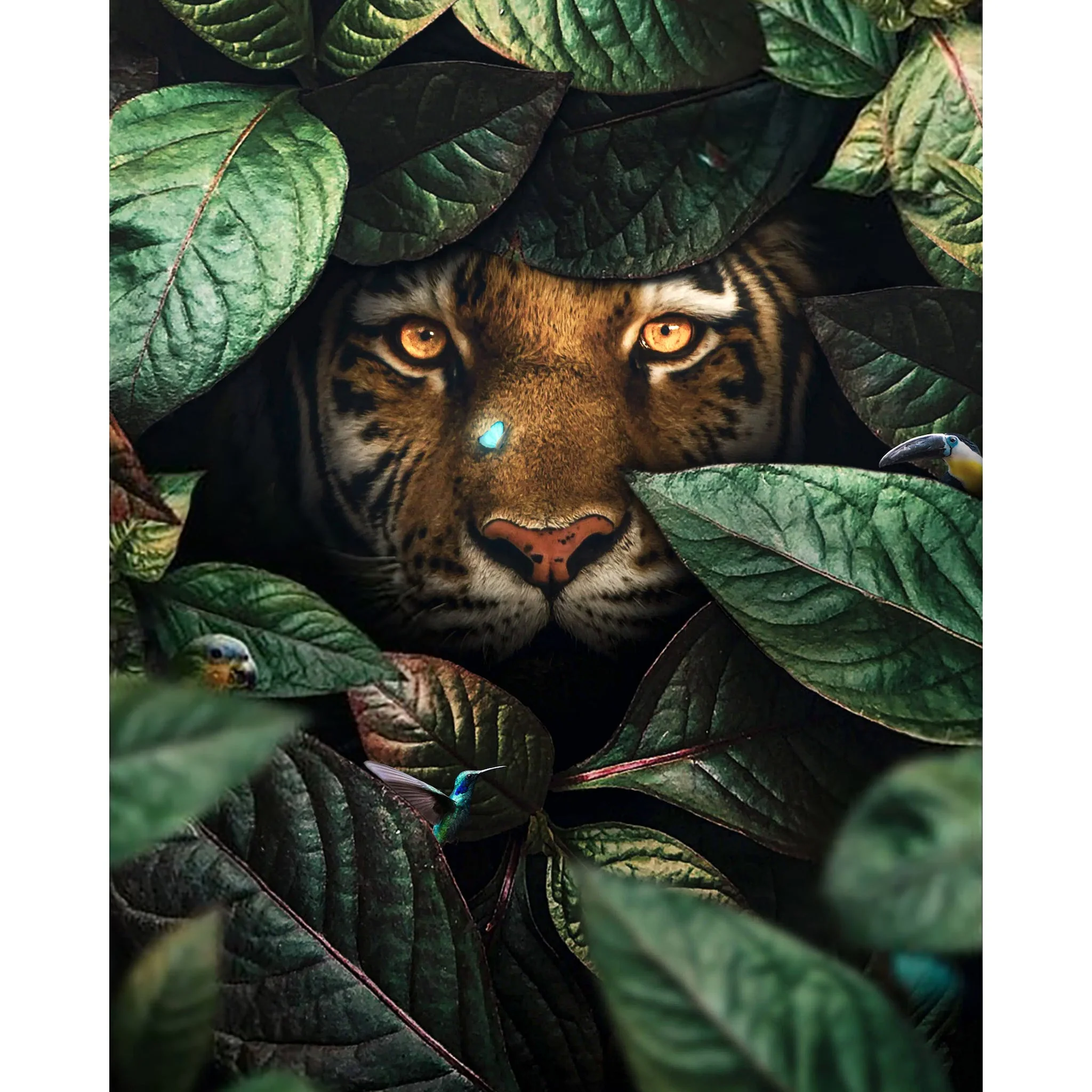 Tiger in Leaves | Diamond Painting - Image 2