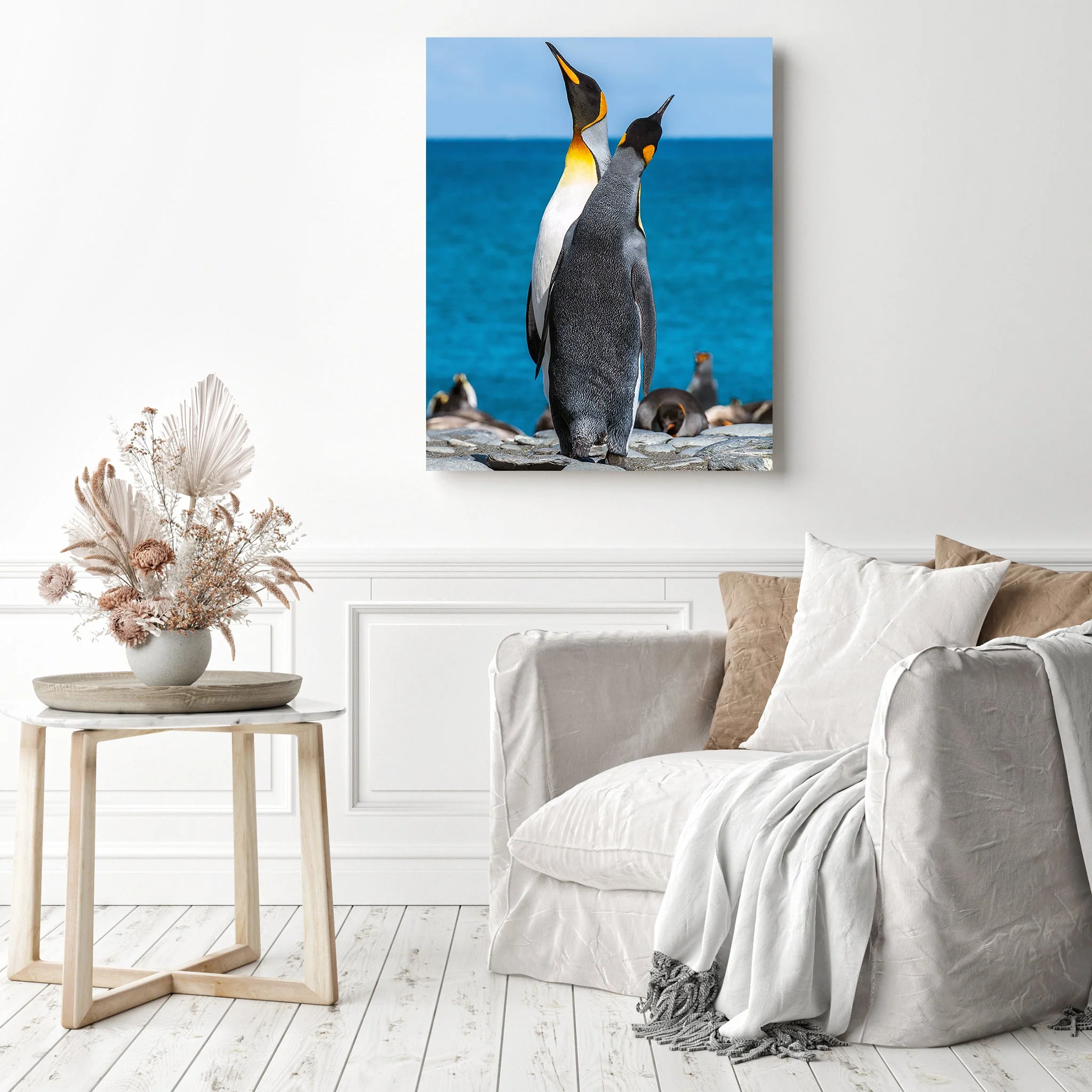 Two penguins on seashore | Diamond Painting - Image 3