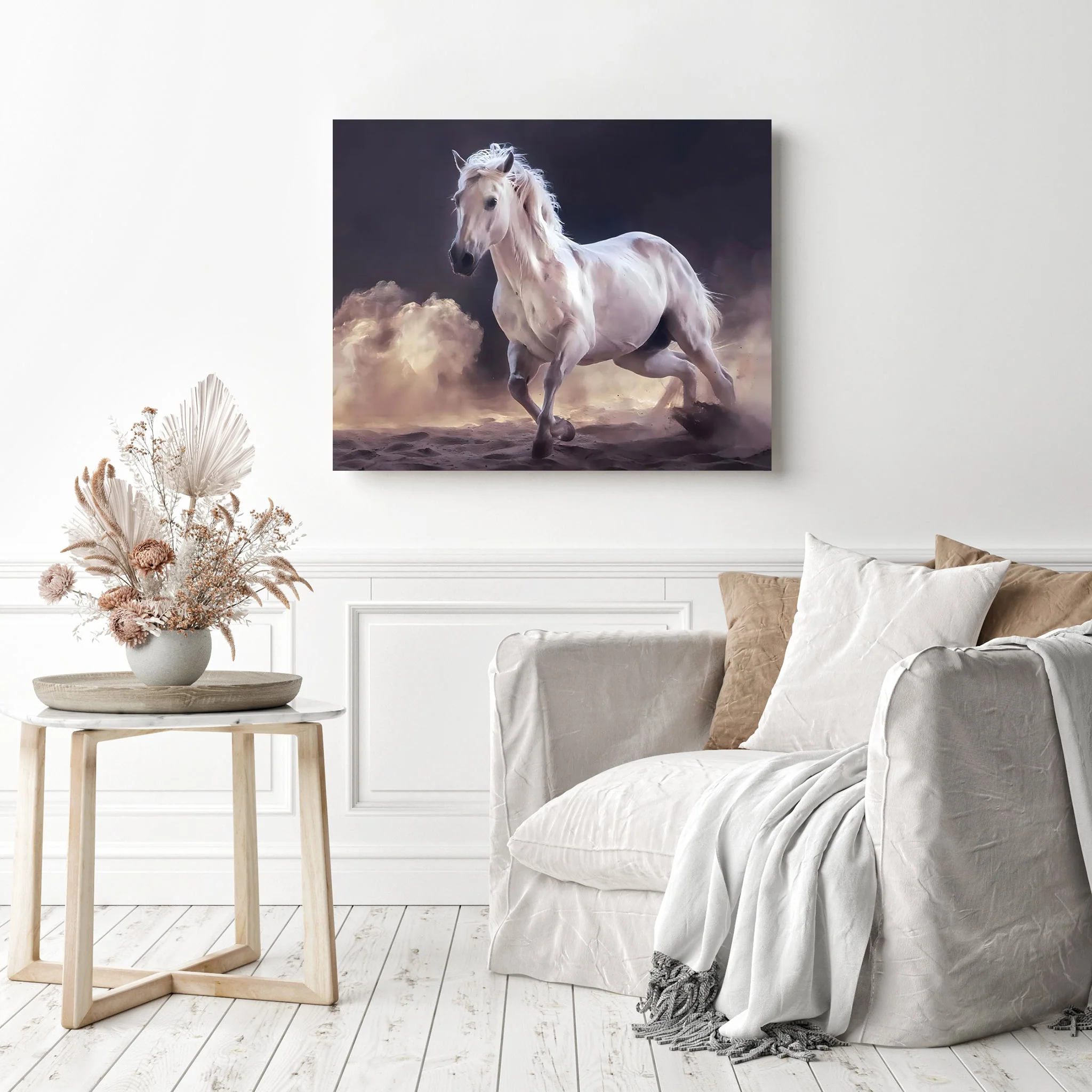 White Horse Raising Dust | Diamond Painting - Image 3