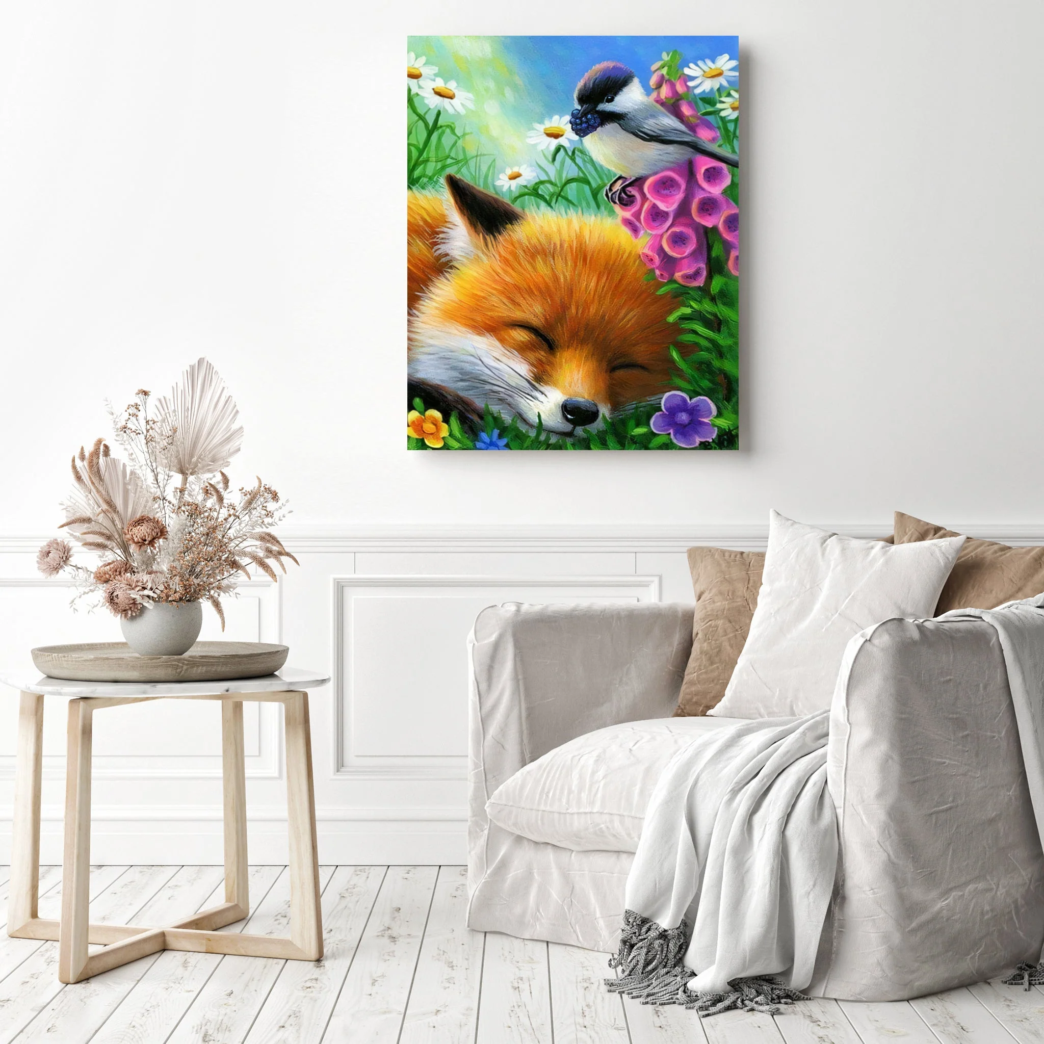 Lovely Fox and Bird | Diamond Painting - Image 3