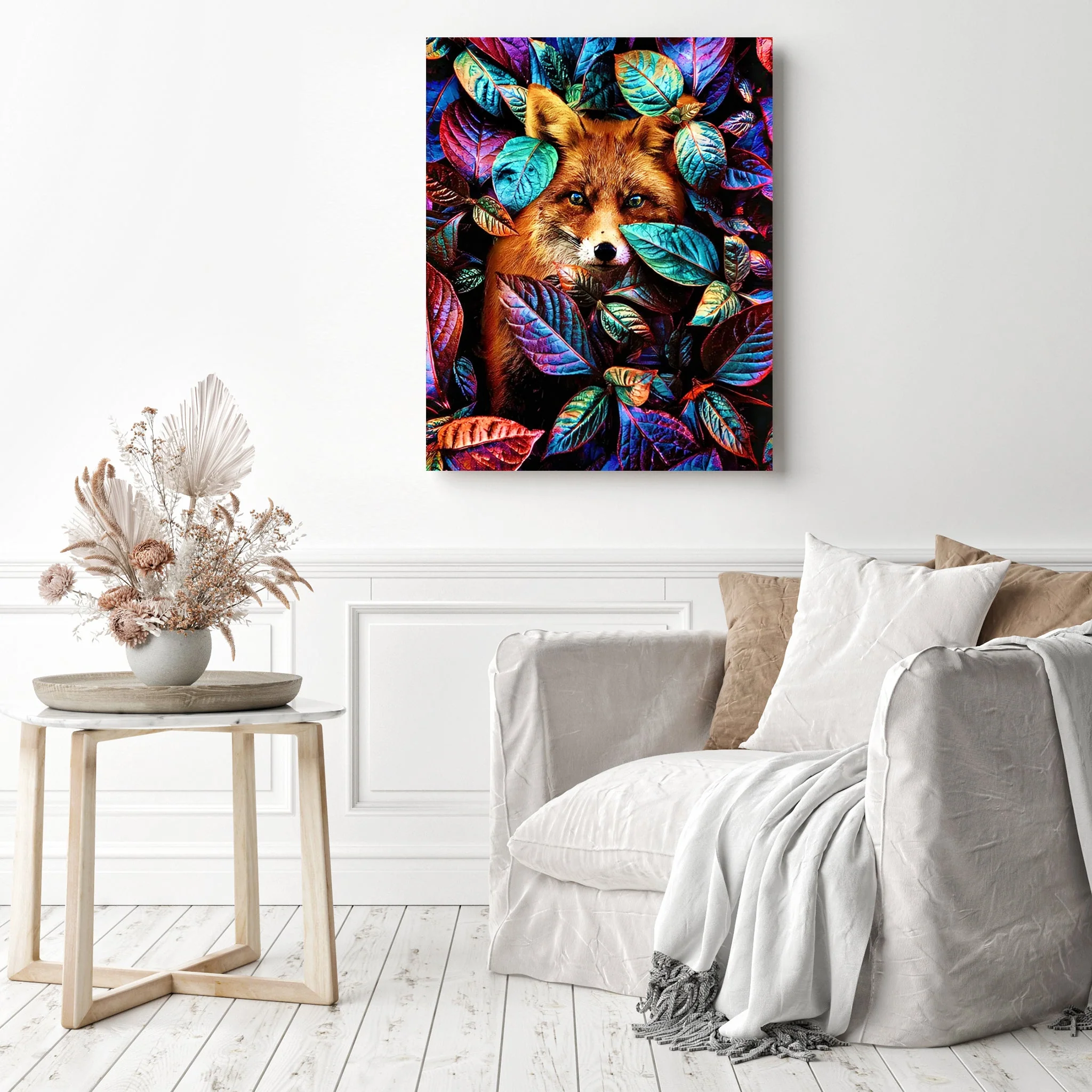 The Fox Behind the Tree Leaves | Diamond Painting - Image 3