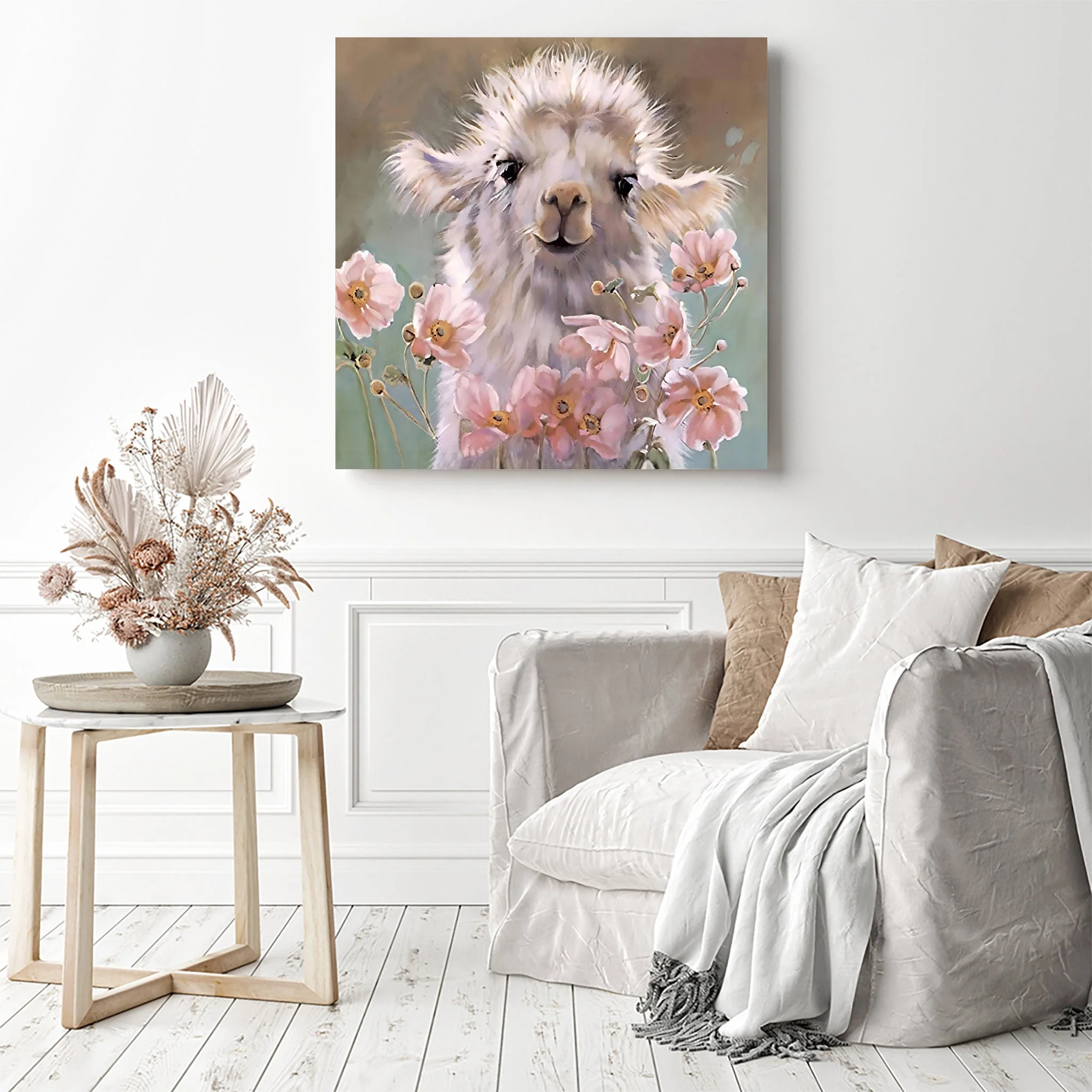 Lamb and Flowers | Diamond Painting - Image 3