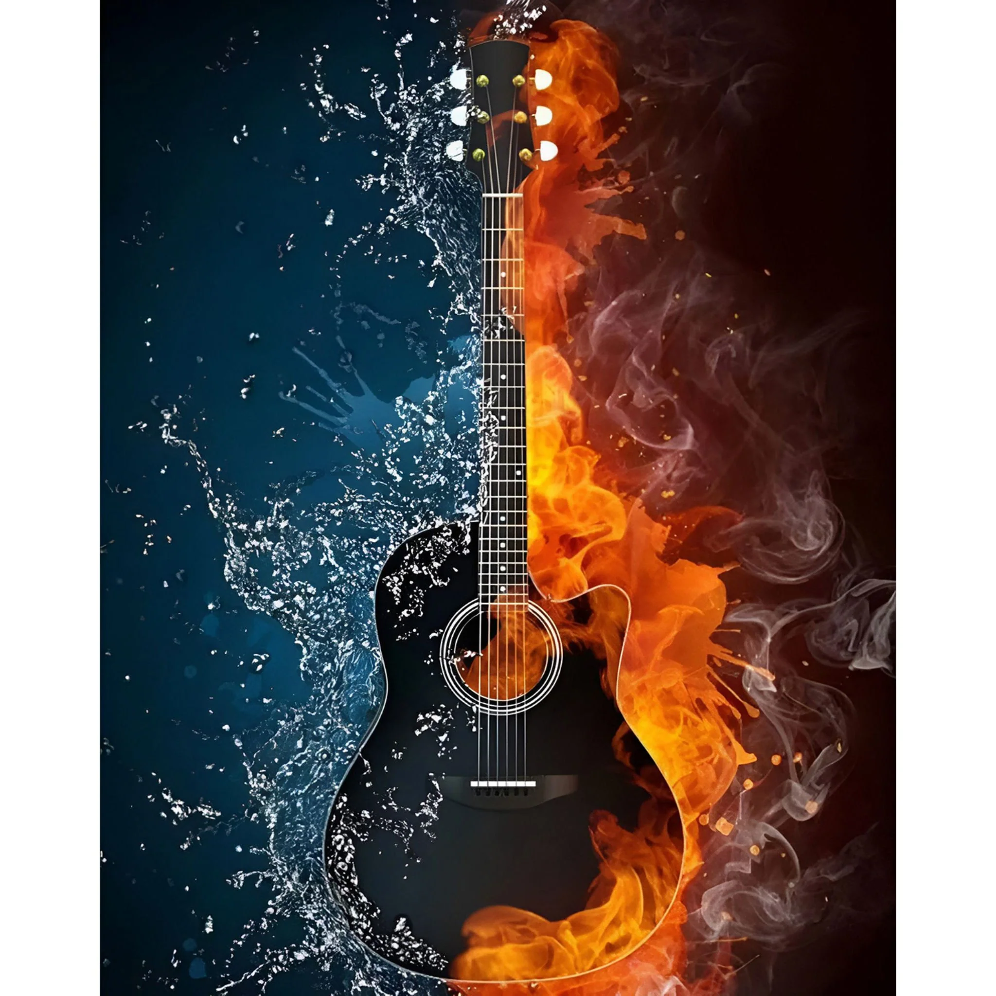 Fire & Water Guitar | Diamond Painting - Image 2