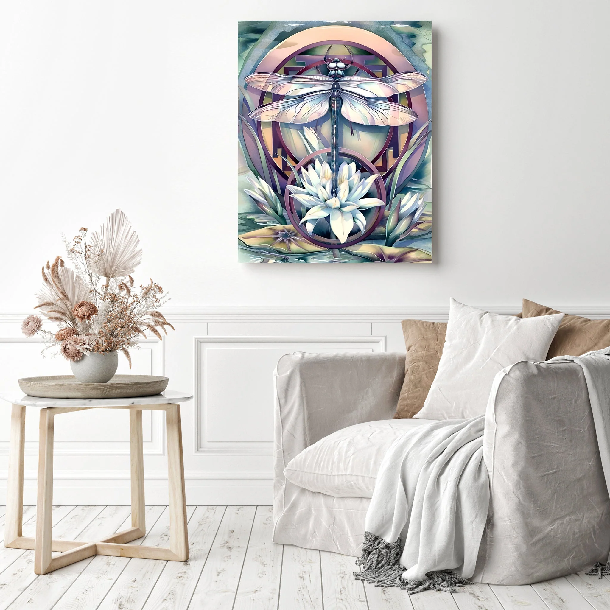 Colorful Dragonfly On The Lotus | Diamond Painting - Image 3