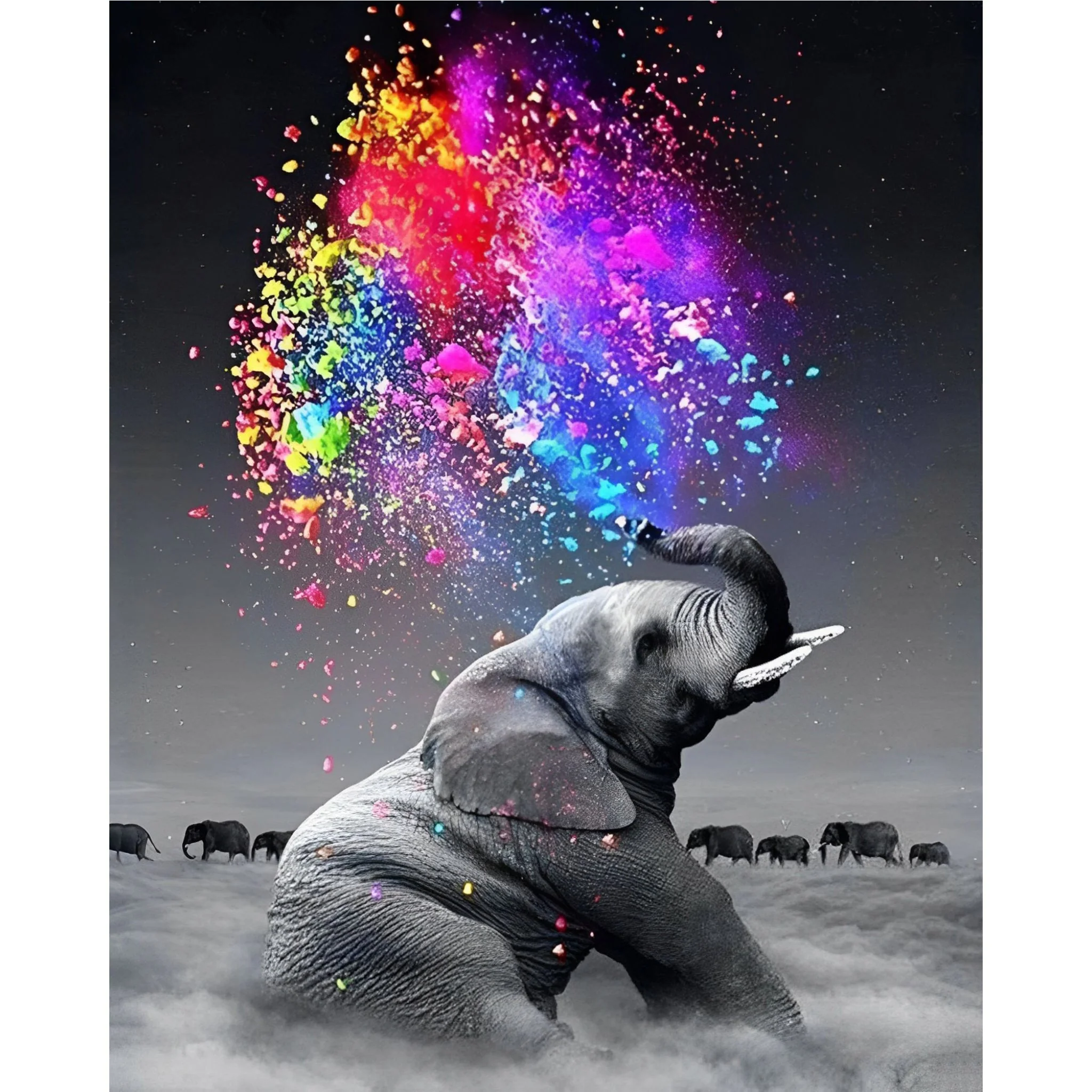 Special Dream Colorful Elephant | Diamond Painting - Image 2