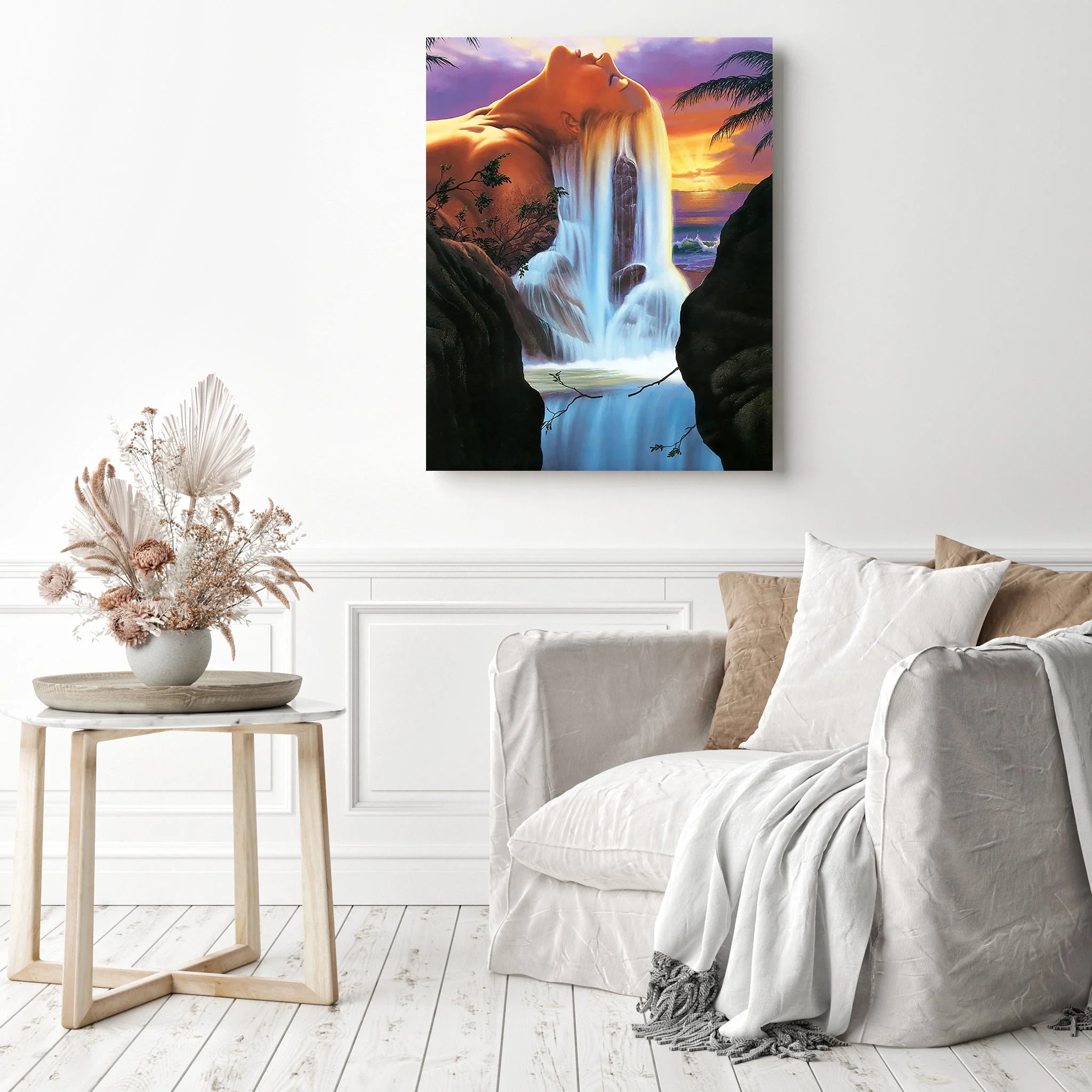 Fantasy Beautiful Girl Hair WaterFall | Diamond Painting - Image 3