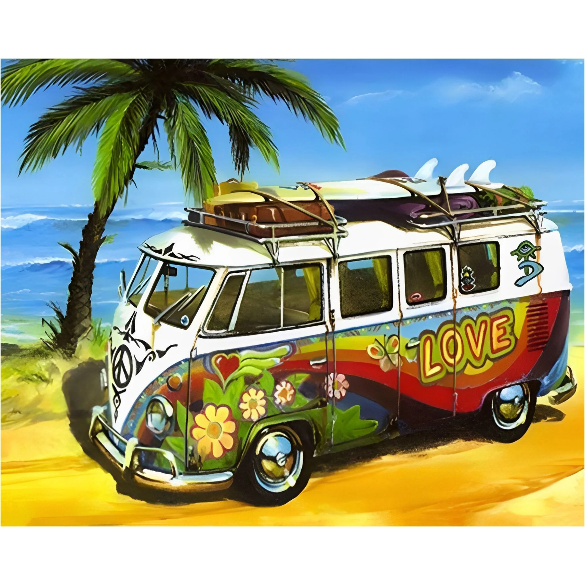 Seaside Bus Rhinestone | Diamond Painting - Image 2