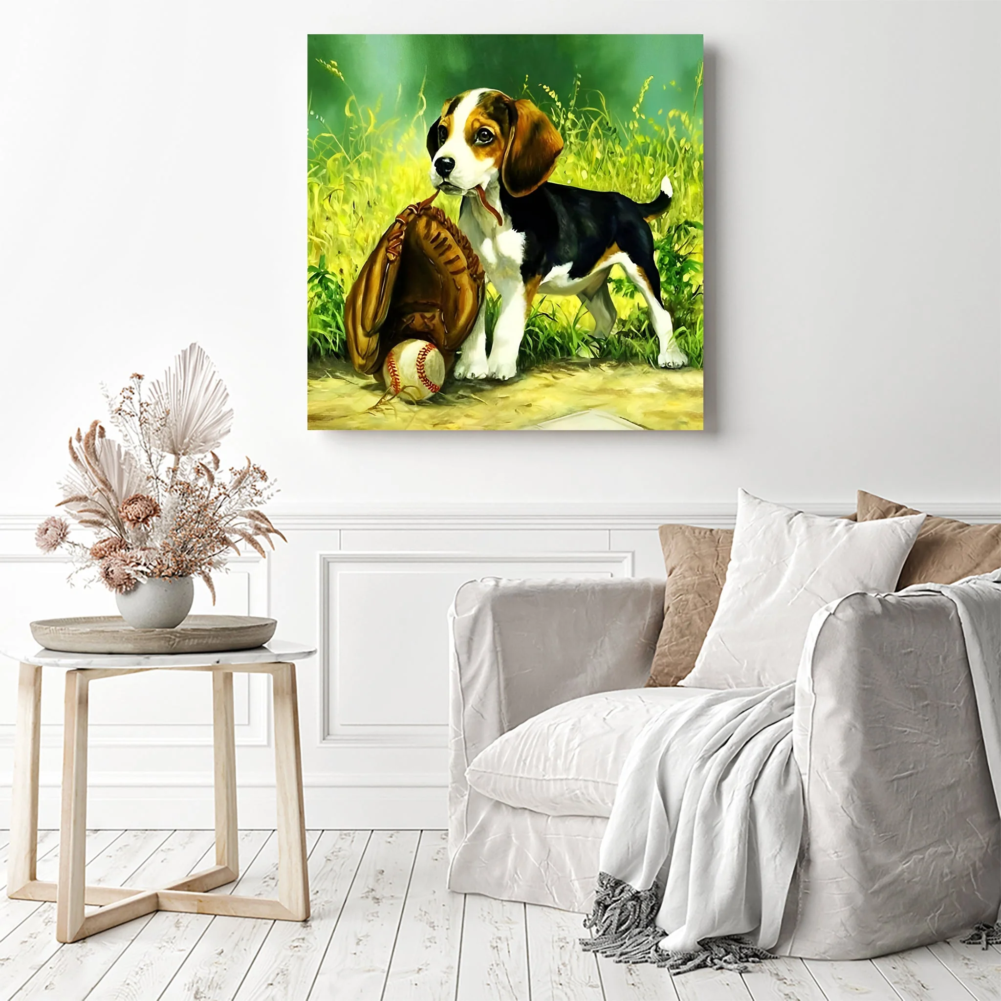 Dogs and Baseball | Diamond Painting - Image 3
