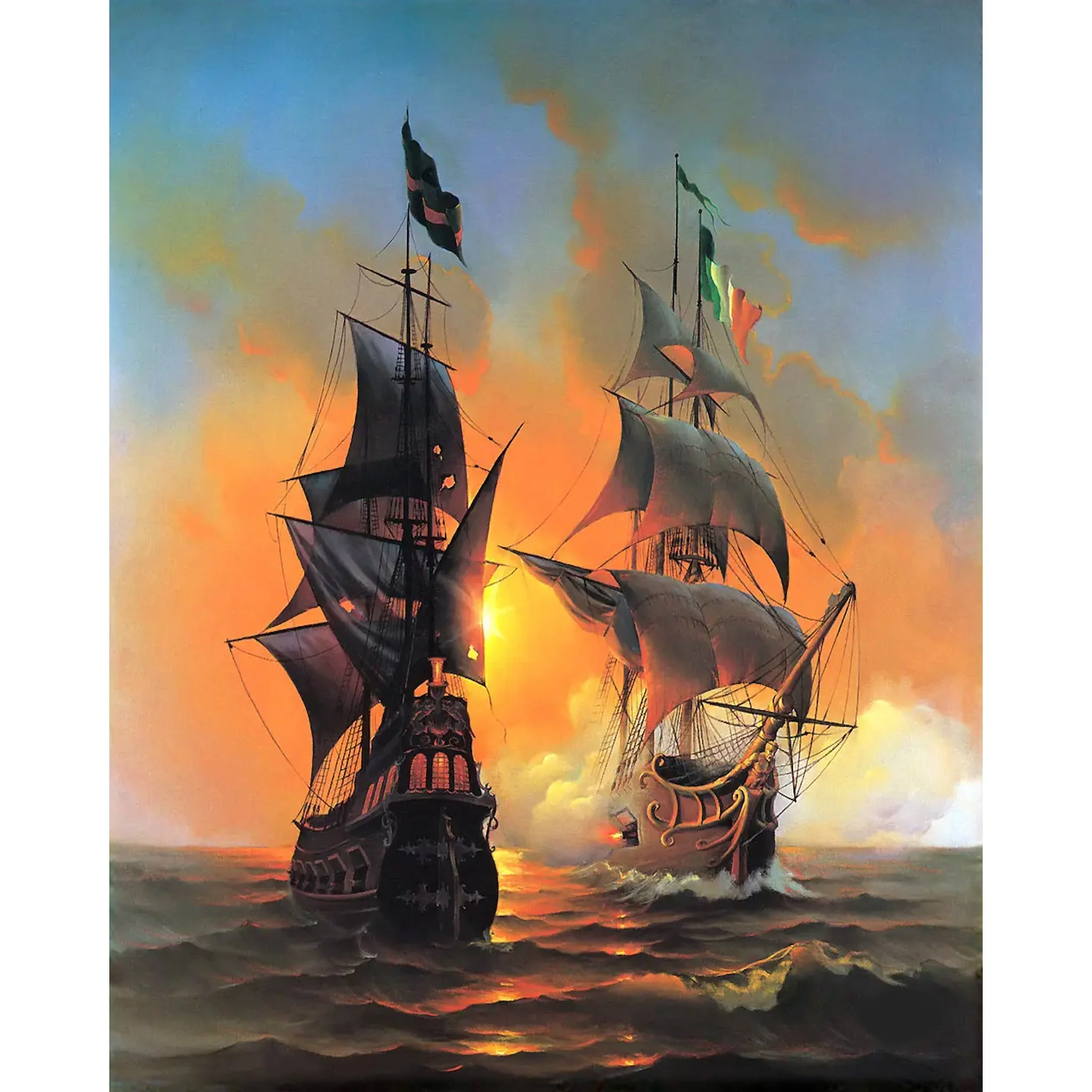 Sailboats Sailing In The Sea | Diamond Painting - Image 2