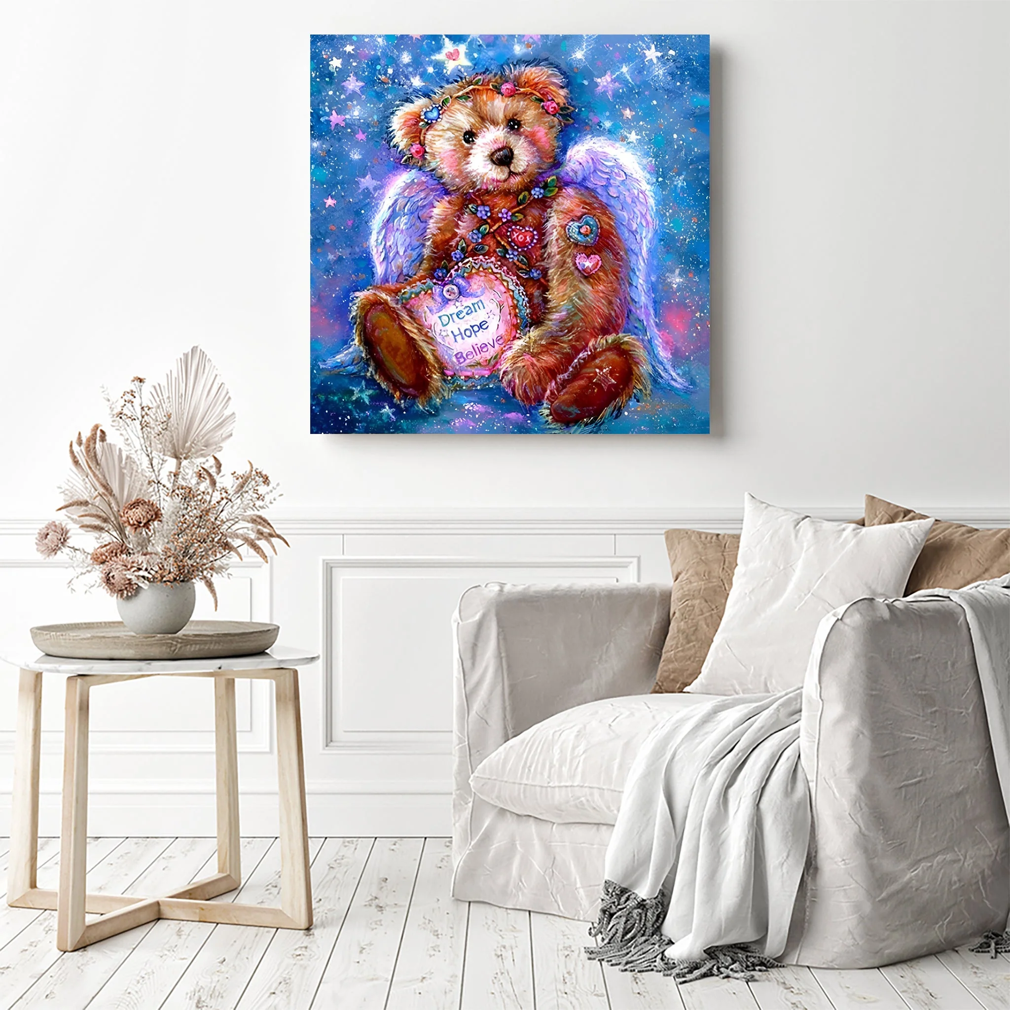 Bedazzled Cartoon Bear Angel | Diamond Painting - Image 3