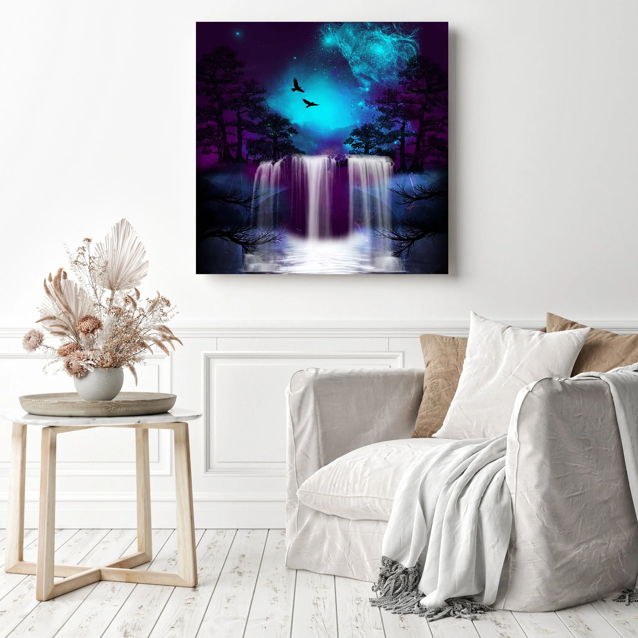 Fantastic Night Butterfly Waterfall | Diamond Painting - Image 3