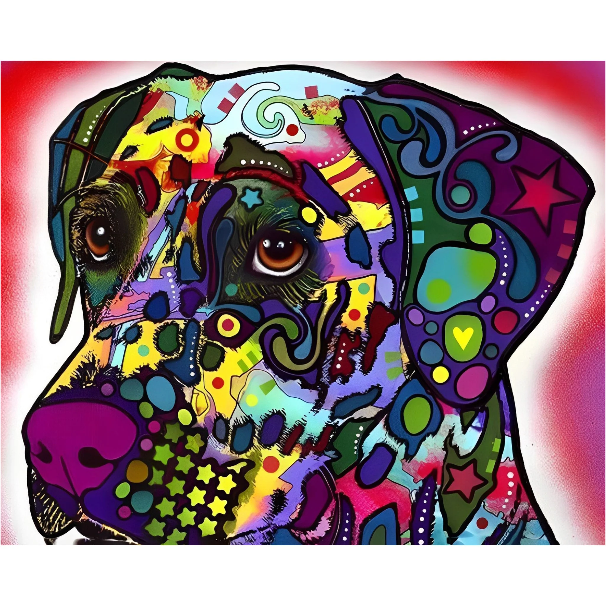 Cartoon Special Colorful Pet Dog | Diamond Painting - Image 2