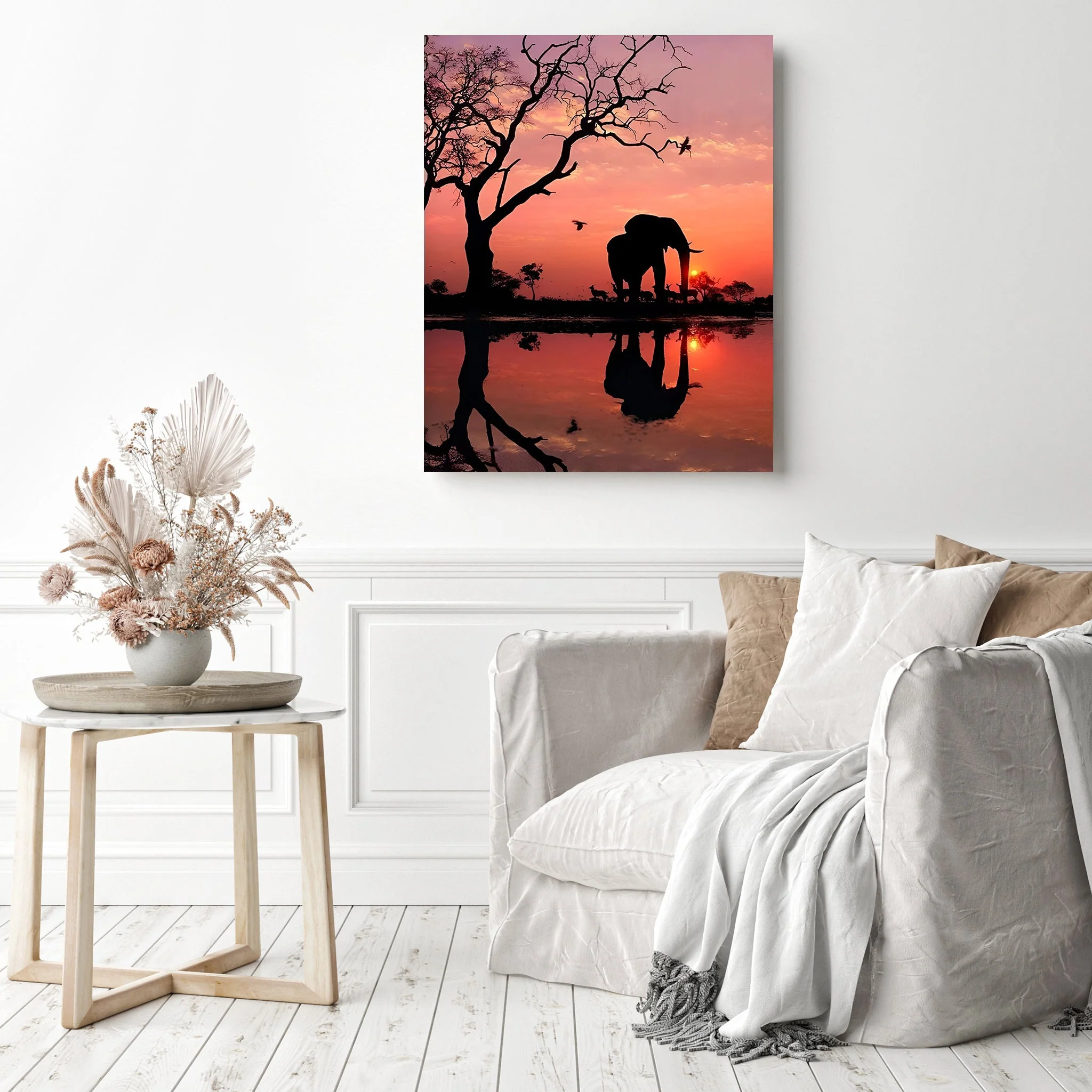 Sunset Landscape Elephant | Diamond Painting - Image 3