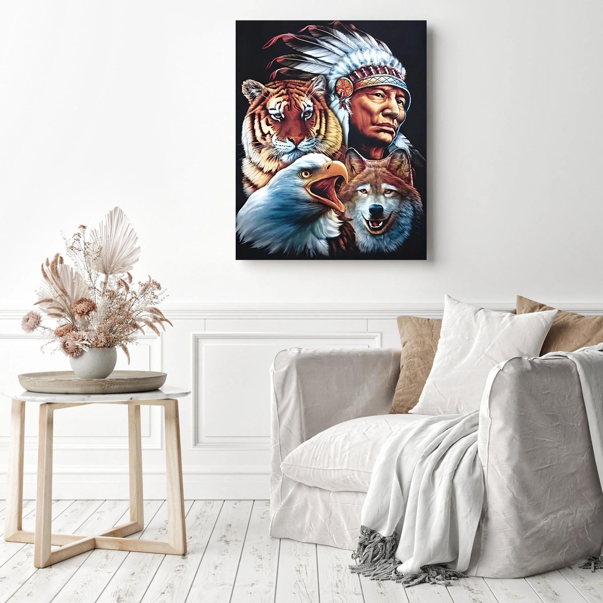 Indian Tiger Eagle Wolf | Diamond Painting - Image 3