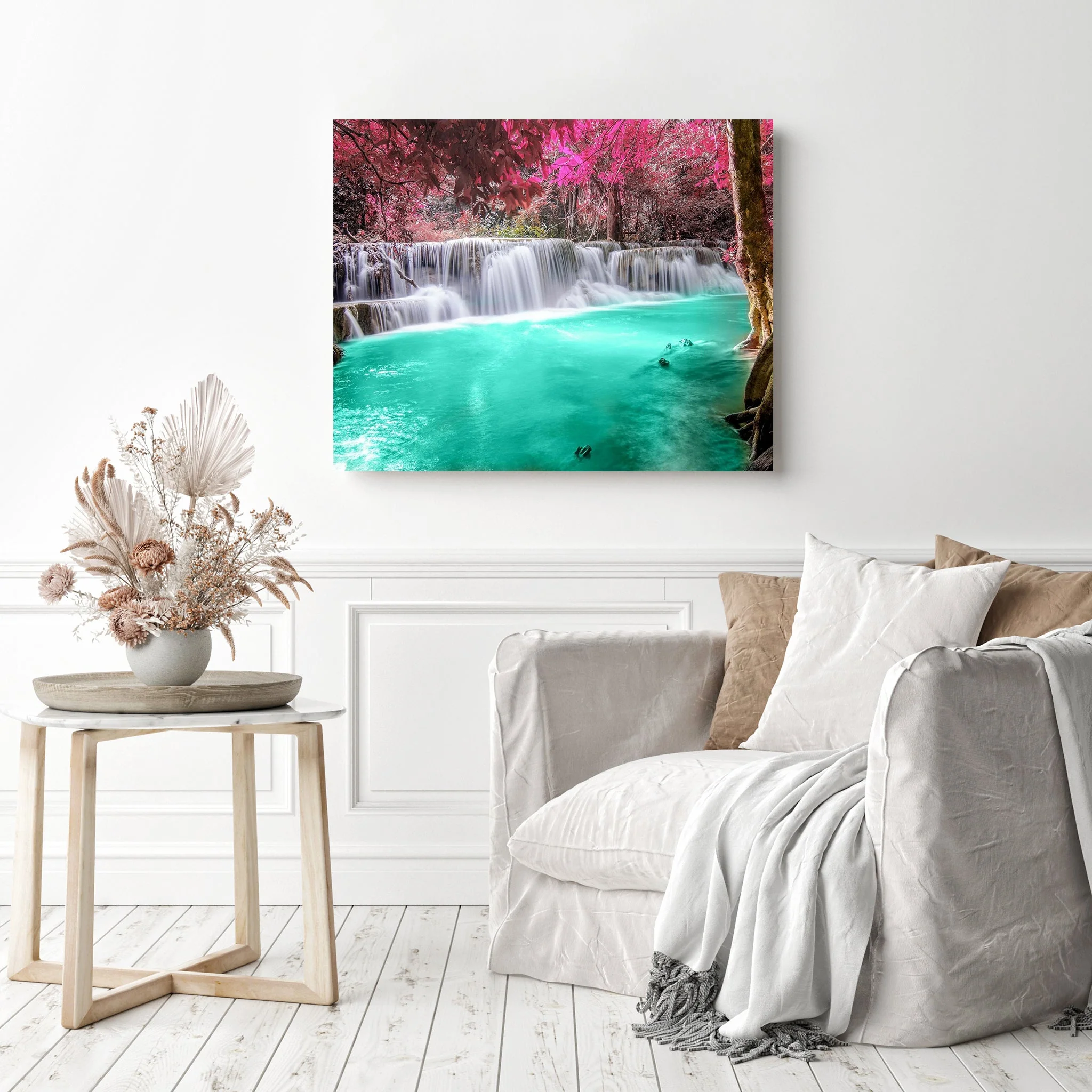Pure Tree Waterfalls Lake | Diamond Painting - Image 3