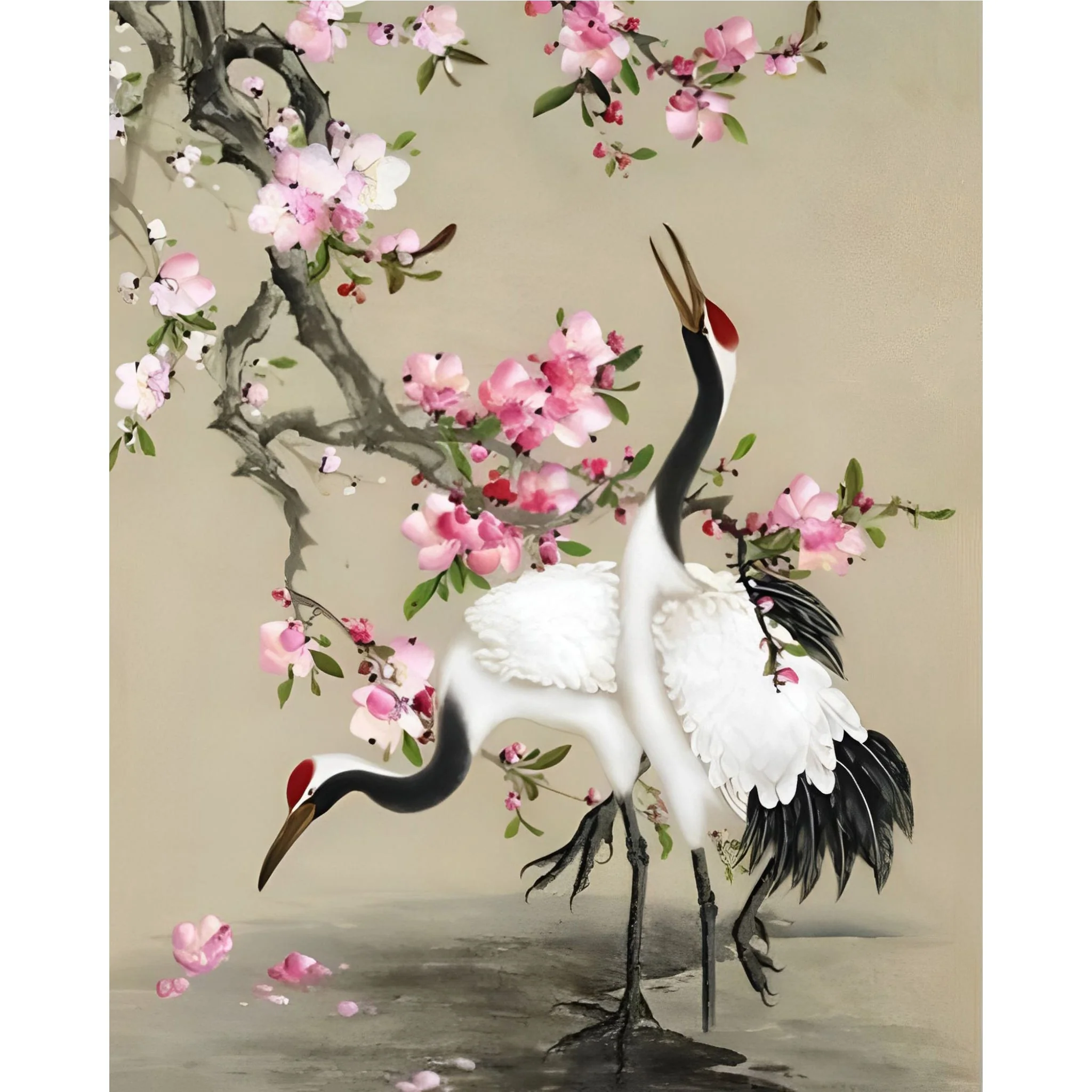 Watercolor Red-Crowned Crane | Diamond Painting - Image 2