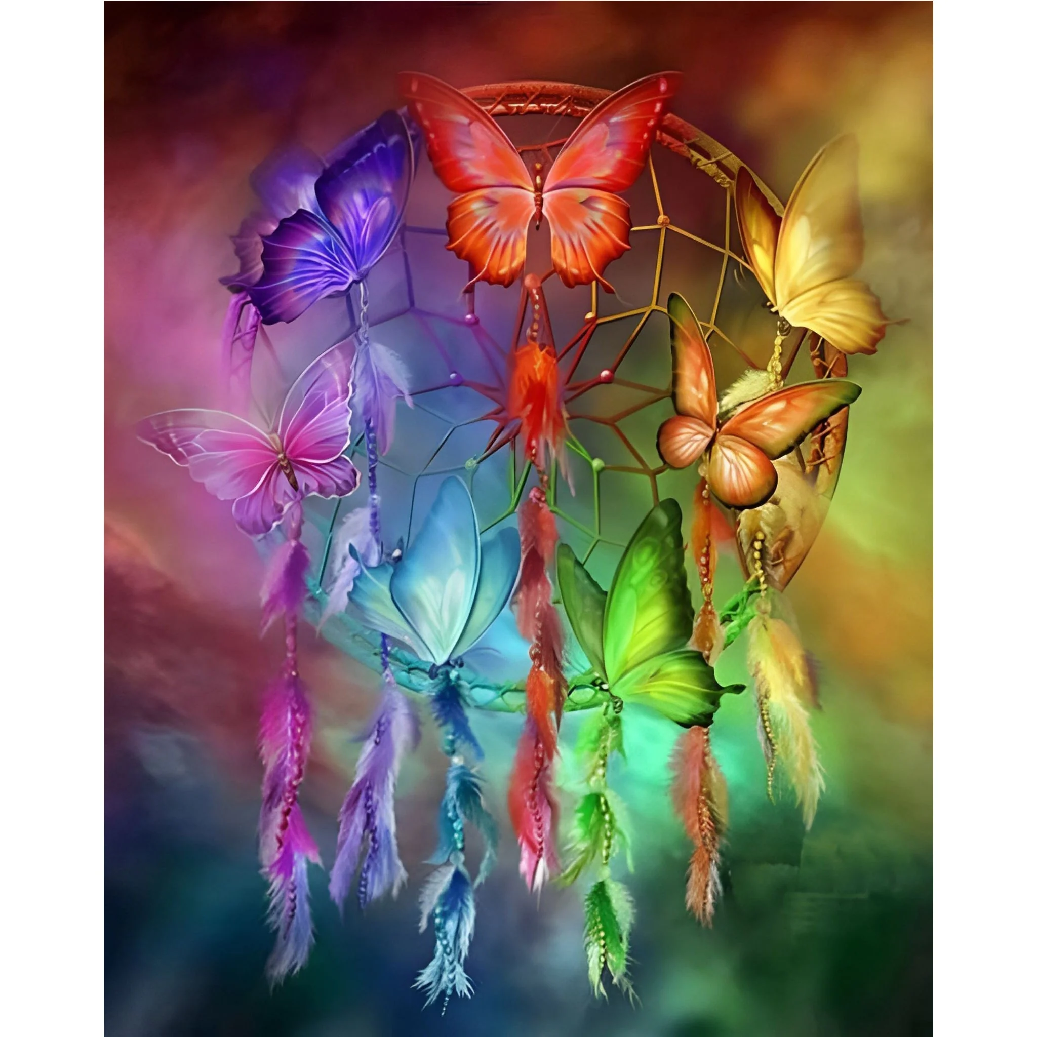 Dream Catcher Colorful Butterfly | Diamond Painting - Image 2