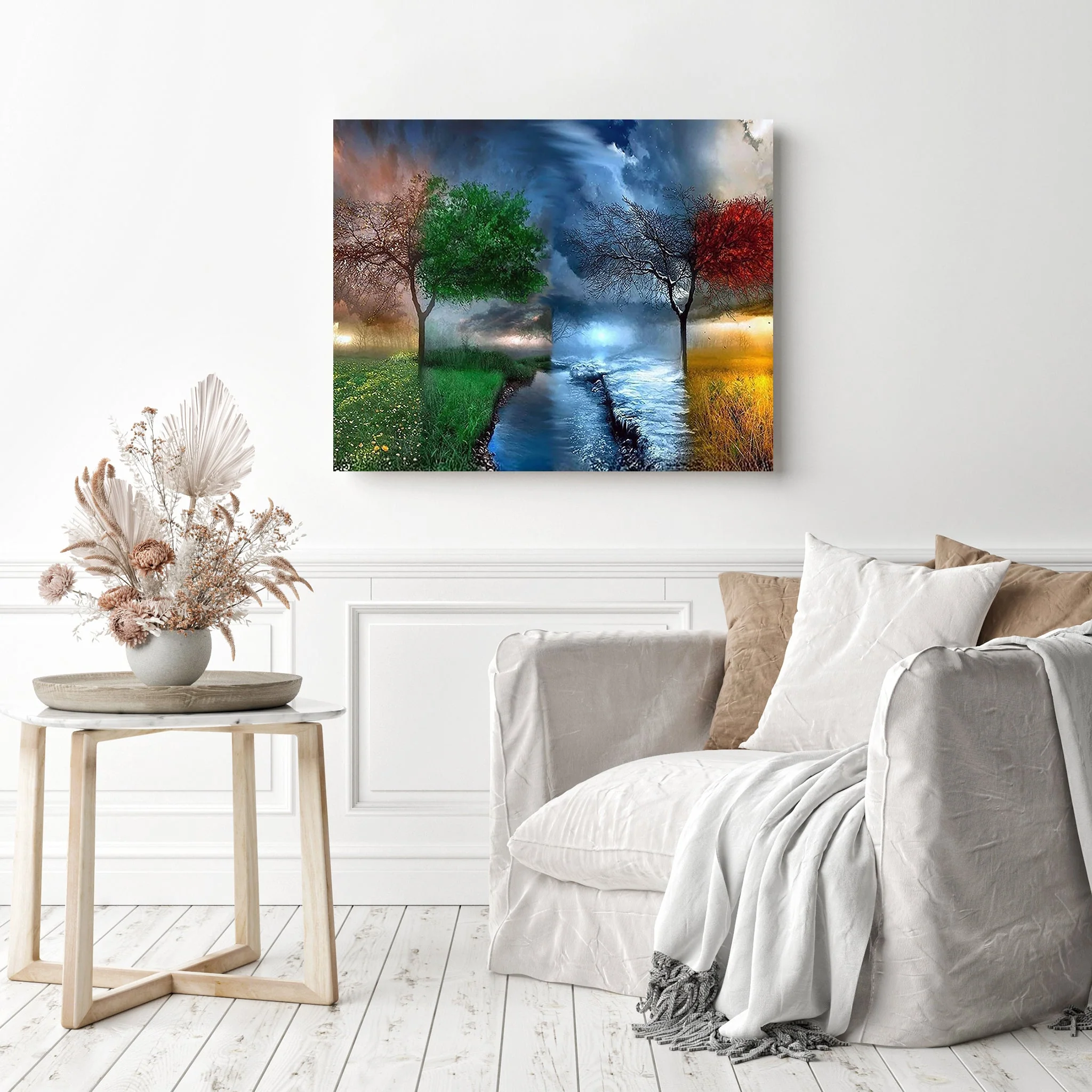 Fantasy Four Seasons Tree Sky | Diamond Painting - Image 3