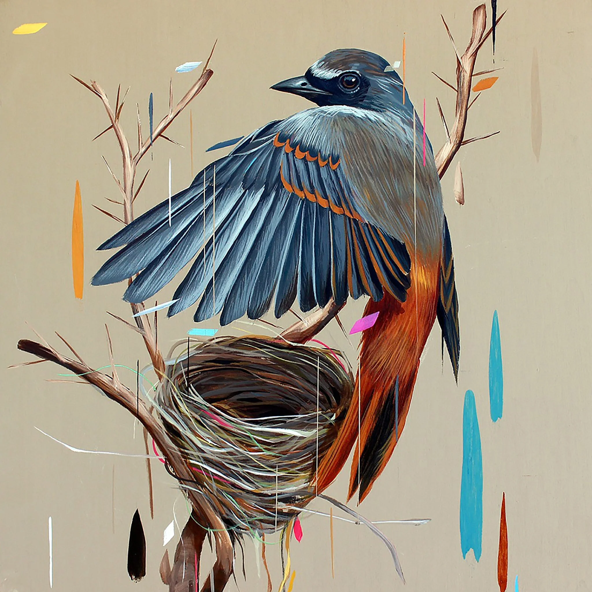 Hummingbird and nest | Diamond Painting - Image 2