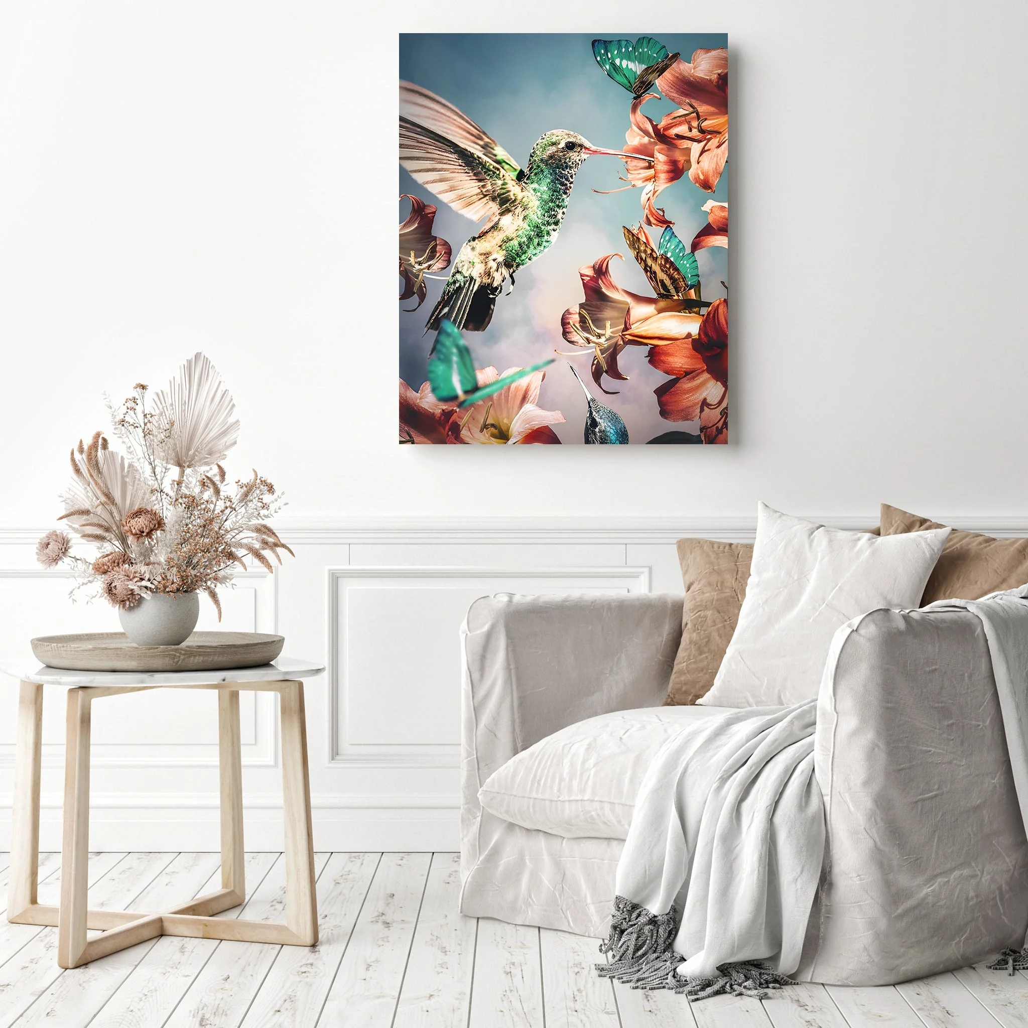 Hummingbird and Butterflies | Diamond Painting - Image 3