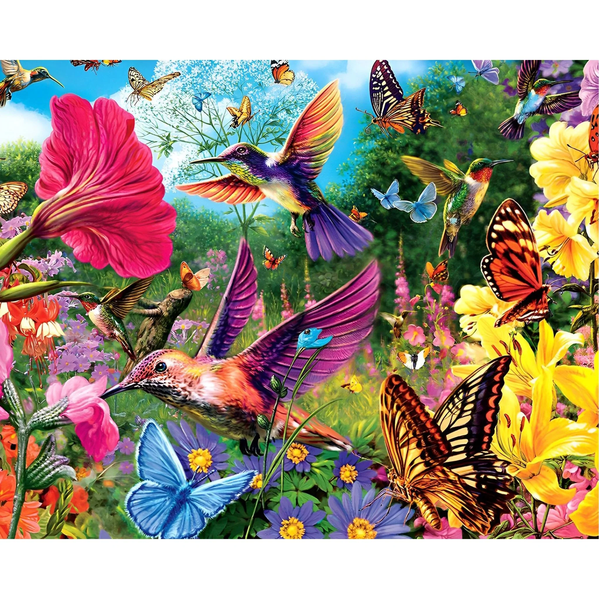 Hummingbirds And Butterflies Flutter | Diamond Painting - Image 2