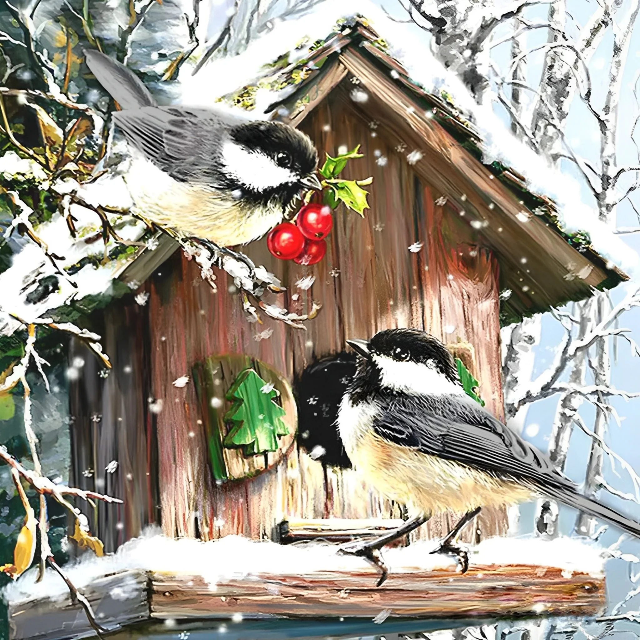 Mosaic Snow Bird | Diamond Painting - Image 2