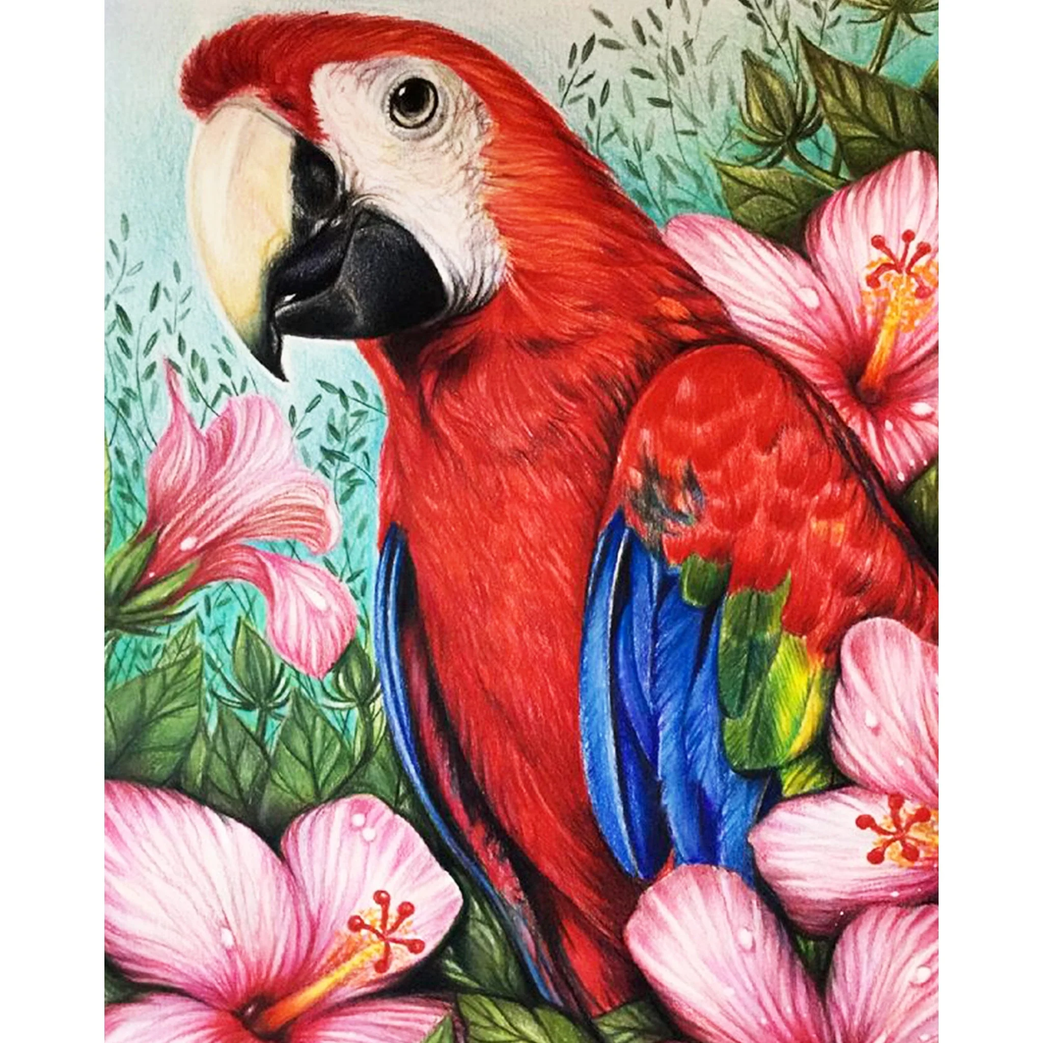 Parrot Flowers | Diamond Painting - Image 2