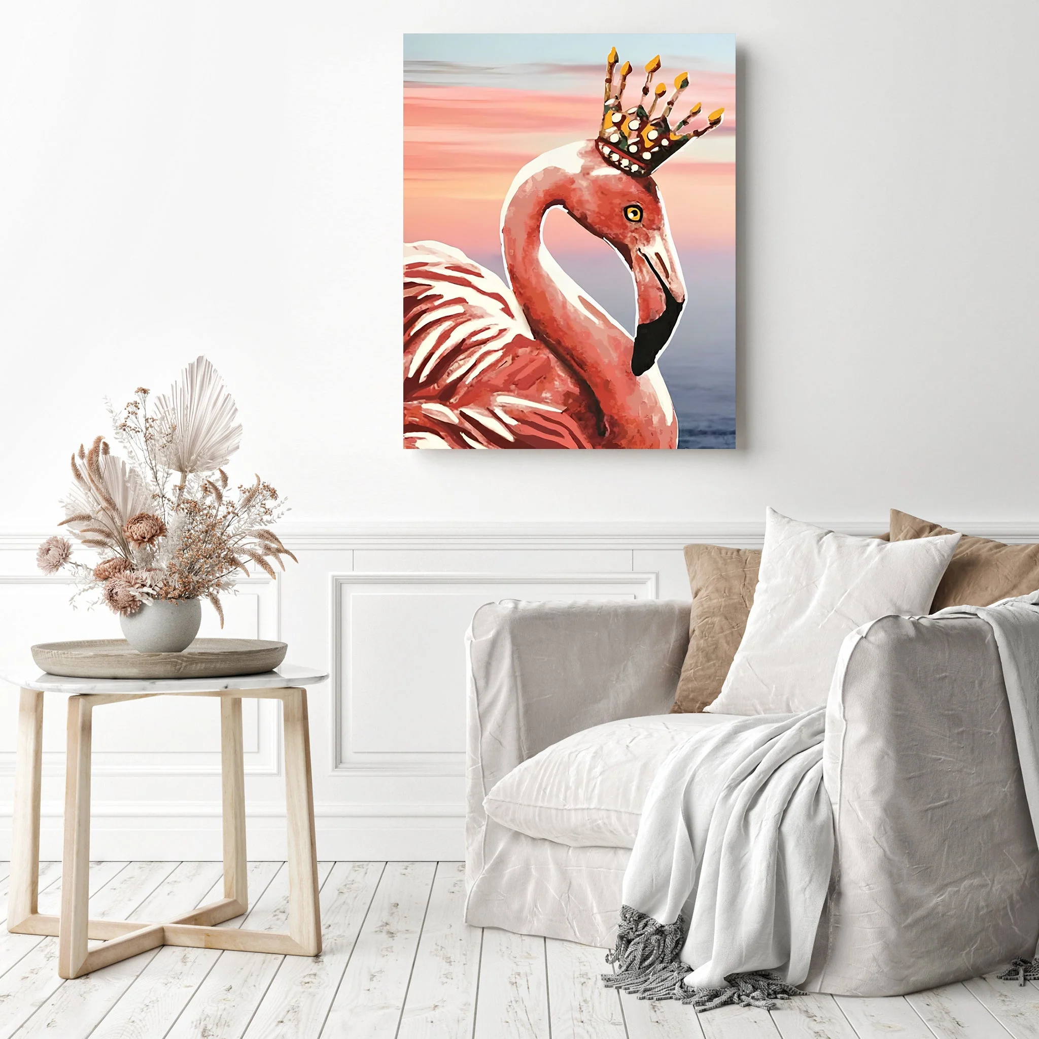 Crowned Flamingos | Diamond Painting - Image 3